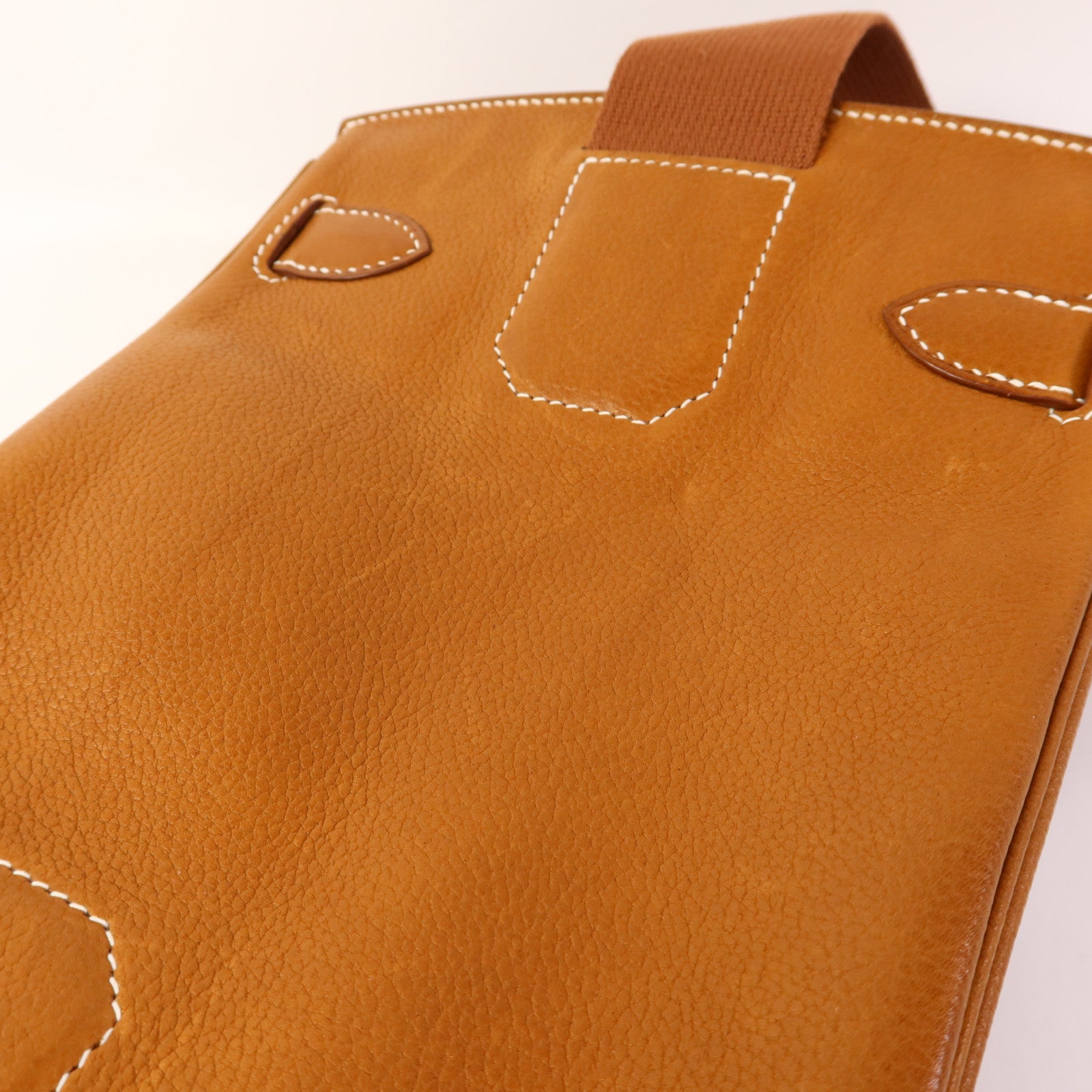 HERMES Barenia Faubourg皮革Hac A Dos銀扣背包Gold