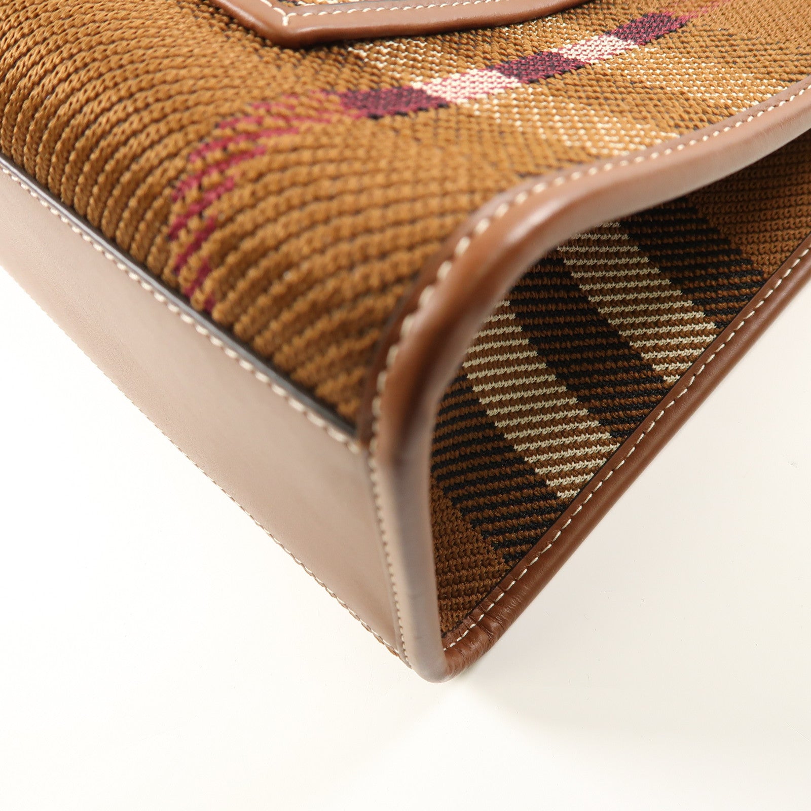 BURBERRY 帆布/皮革Shoulder Bag金扣肩背袋啡色