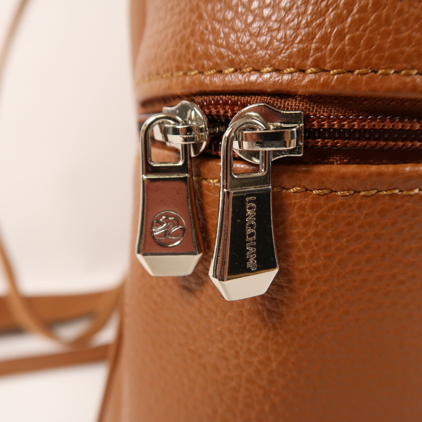 Longchamp 皮革Backpack銀扣背包