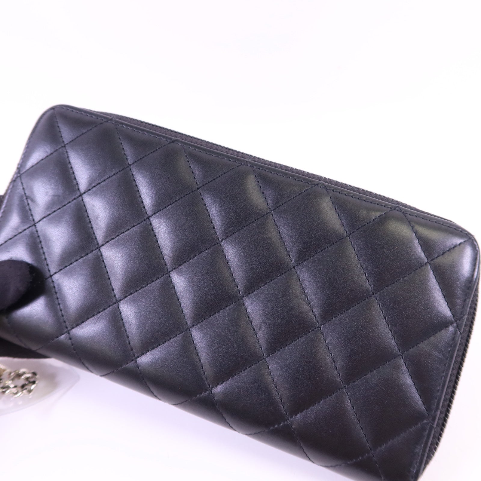 CHANEL 【激減優惠】牛皮皮革Cambon Wallet銀扣長錢包
