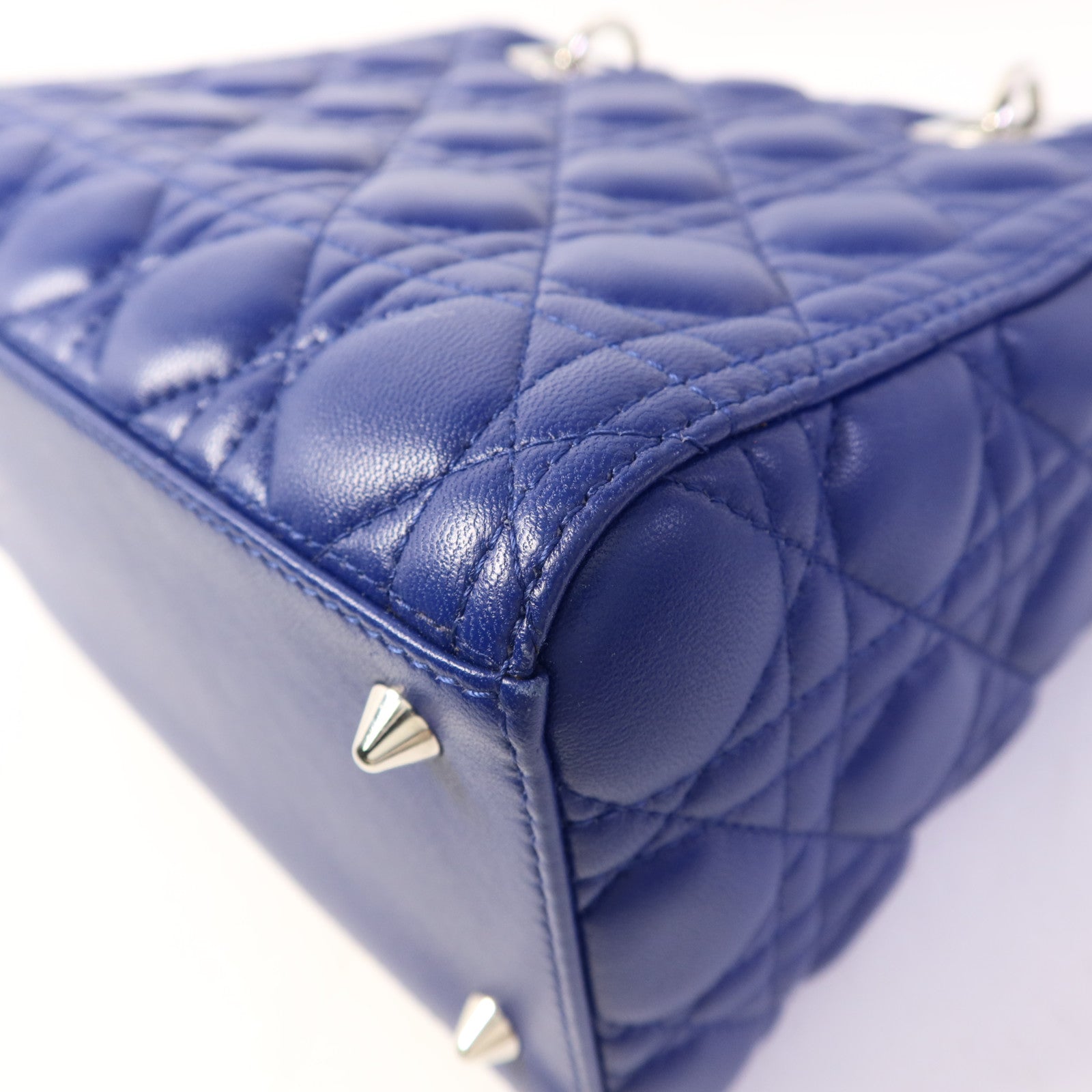 Dior 羊皮皮革Lady Dior銀扣手挽肩背兩用袋