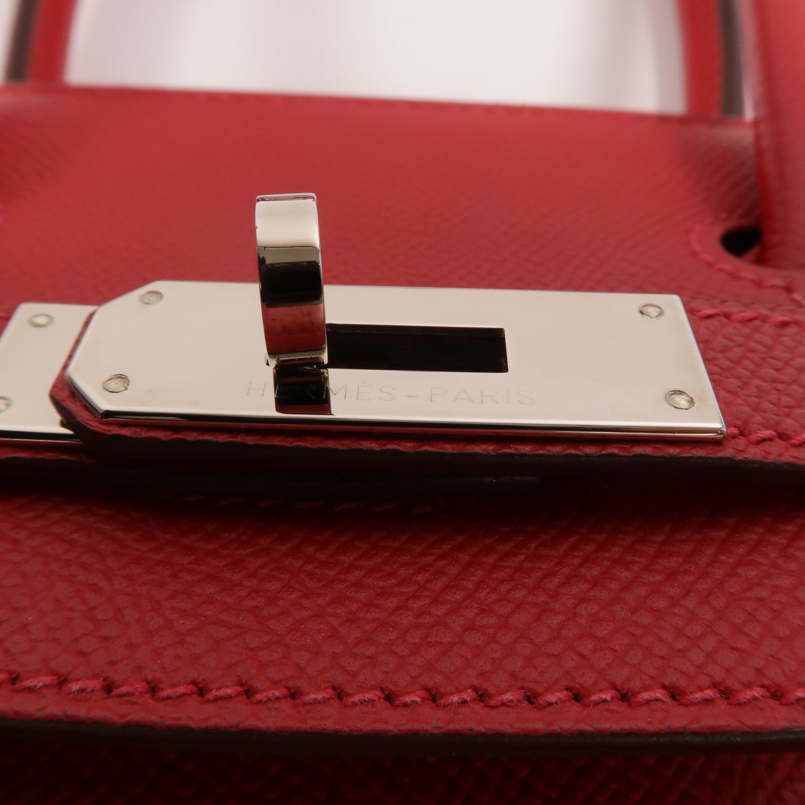HERMES Epsom皮革Birkin 30手挽袋Rouge Casaque