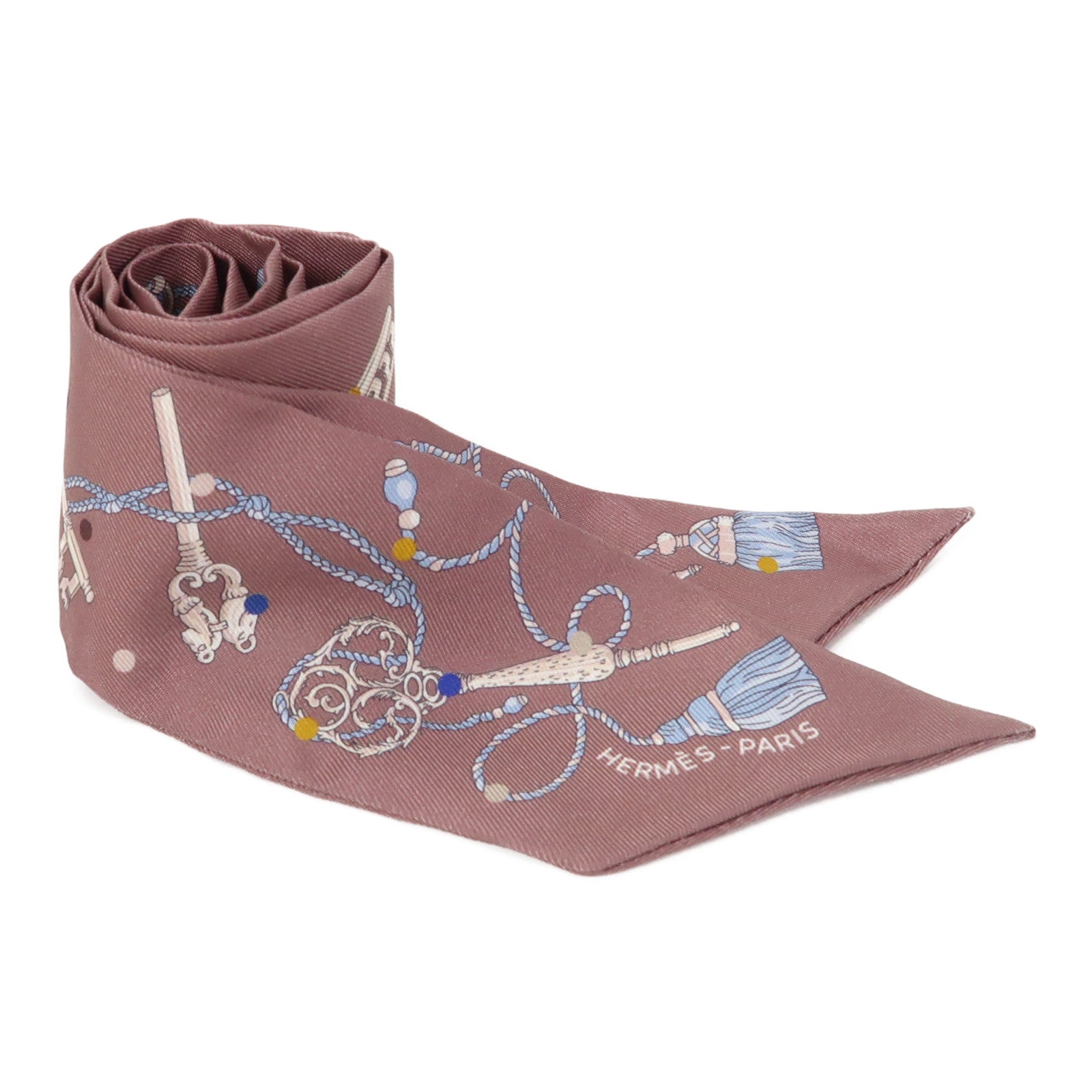 HERMES 絲質Twilly絲巾紫色