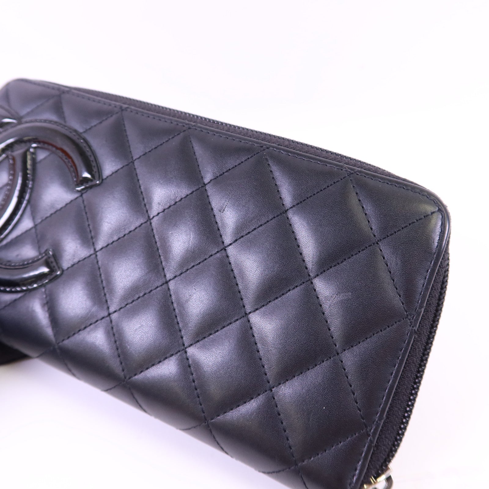 CHANEL 【激減優惠】牛皮皮革Cambon Wallet銀扣長錢包