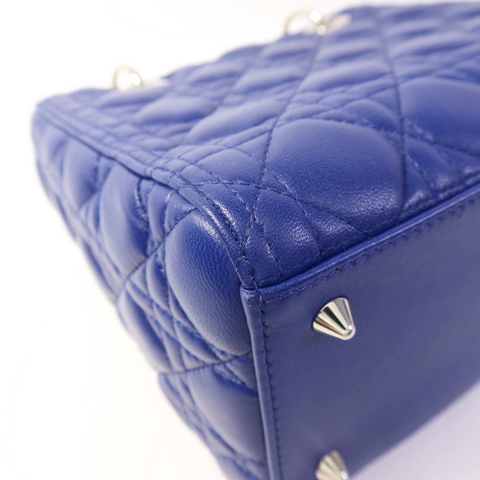 Dior 羊皮皮革Lady Dior銀扣手挽肩背兩用袋