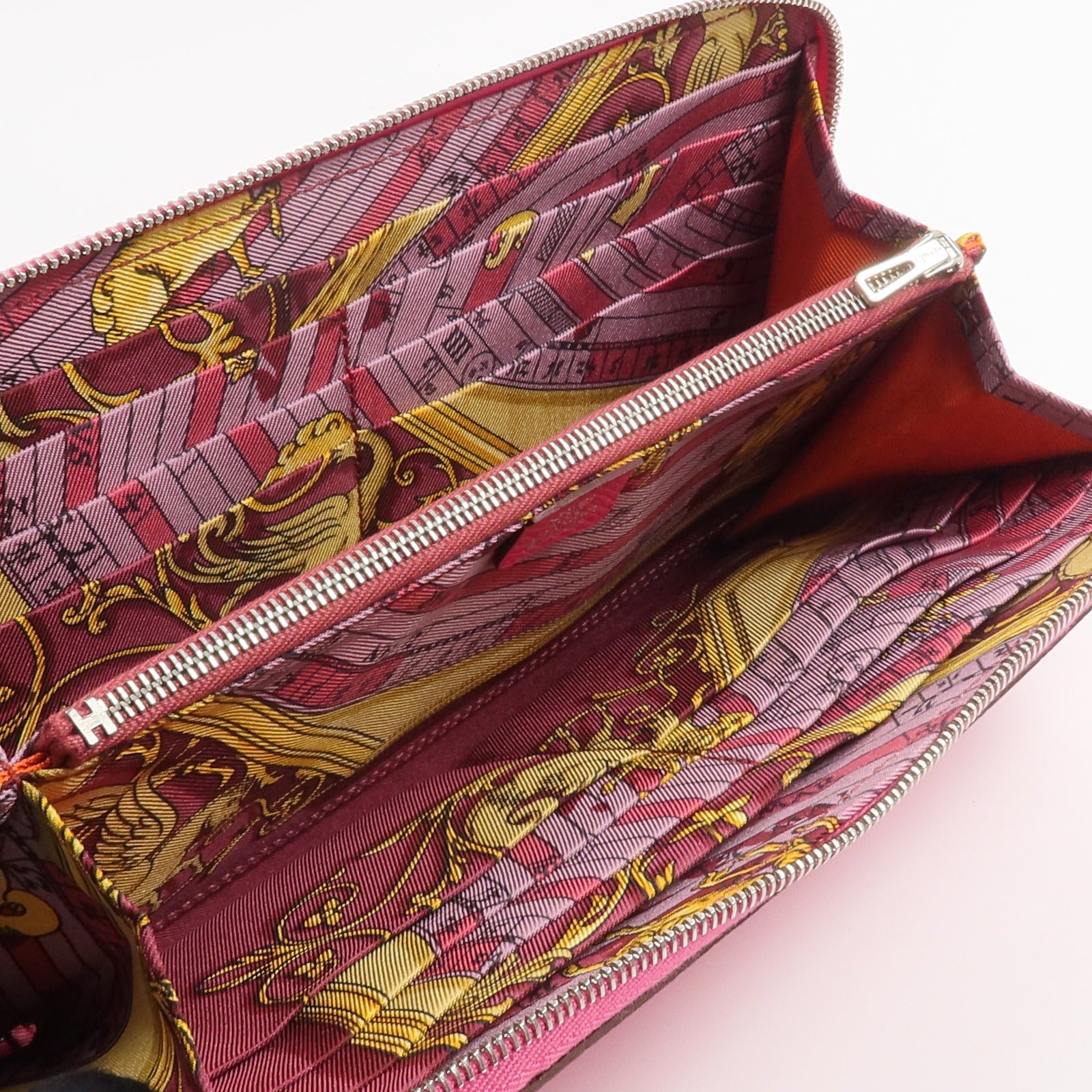 HERMES 【激減優惠】Epsom皮革Silk In Long Wallet長錢包Rose Tyrien