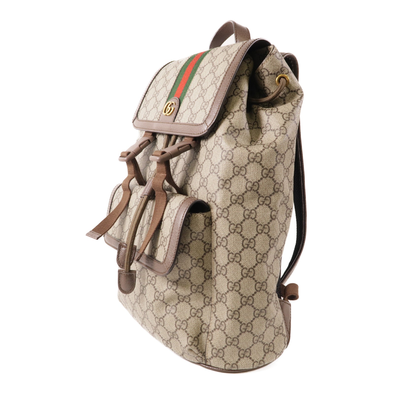 GUCCI 塗層帆布GG Supreme Backpack金扣背包