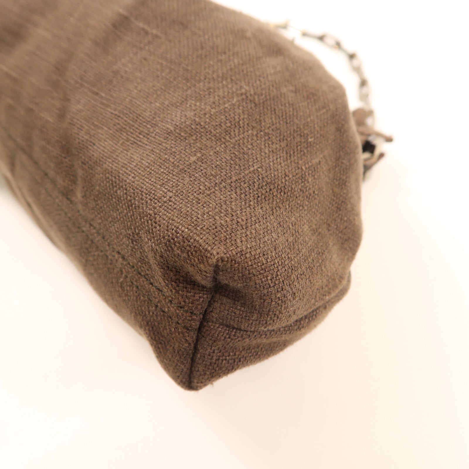 GUCCI 帆布Chain Shoulder銀扣鏈帶肩背袋