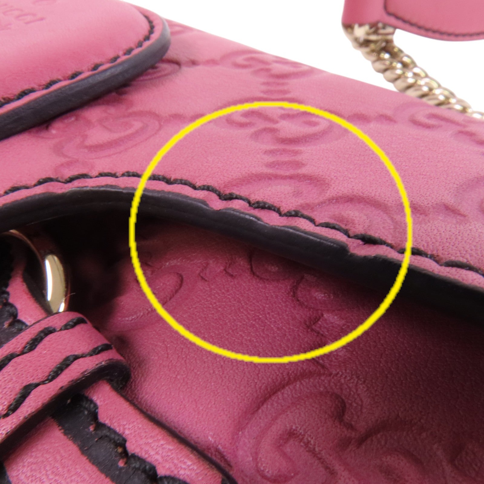 GUCCI 牛皮皮革Horsebit金扣鏈帶肩背袋