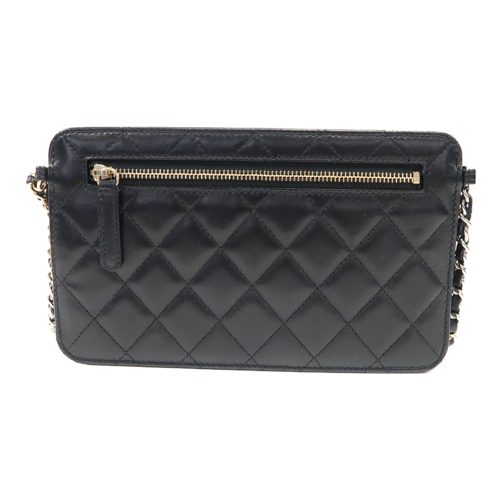 CHANEL 菱格羊皮皮革Waist Bag金扣腰包黑色