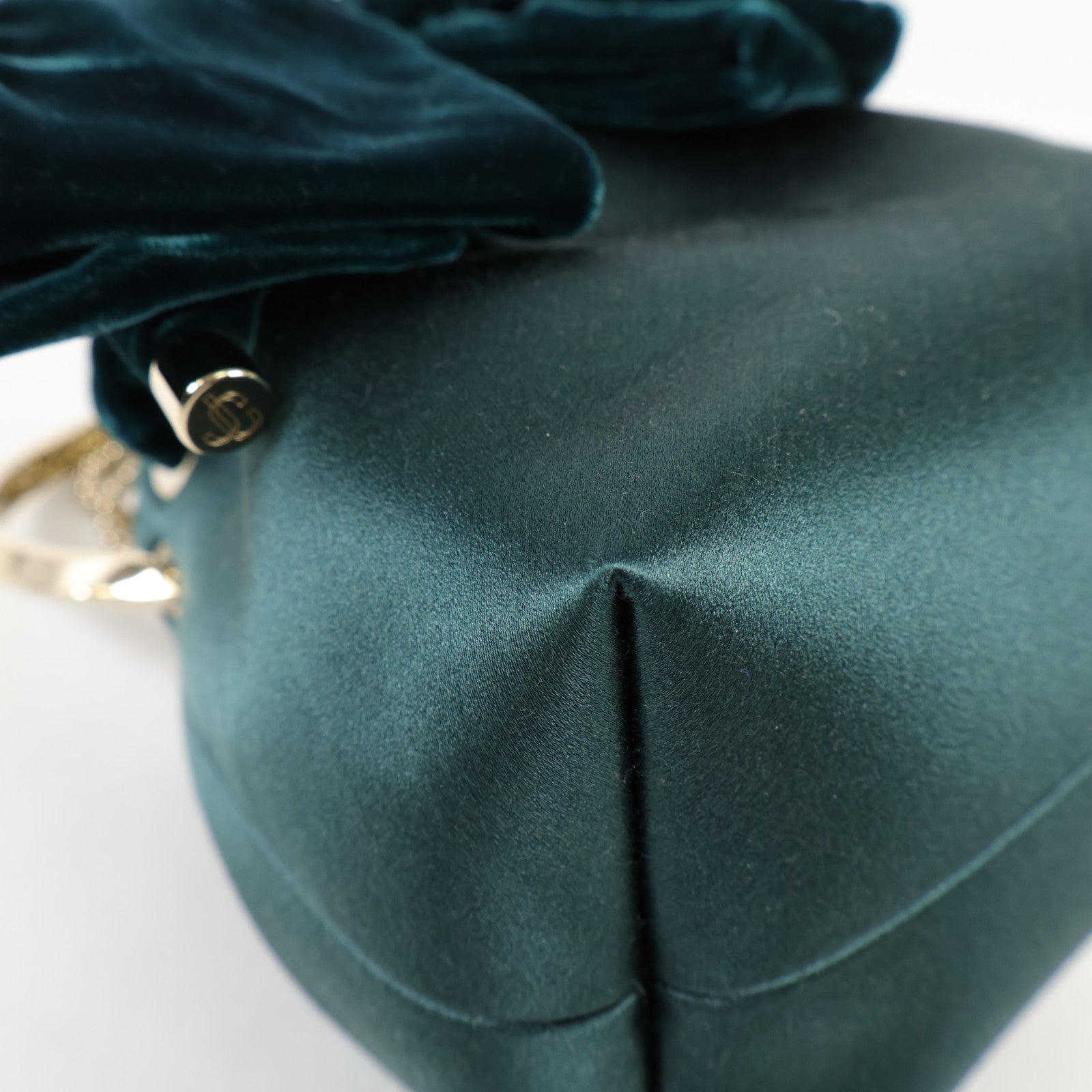JIMMY CHOO Velvet/Satin Bon Bon Mini Bag金扣手挽肩背兩用袋