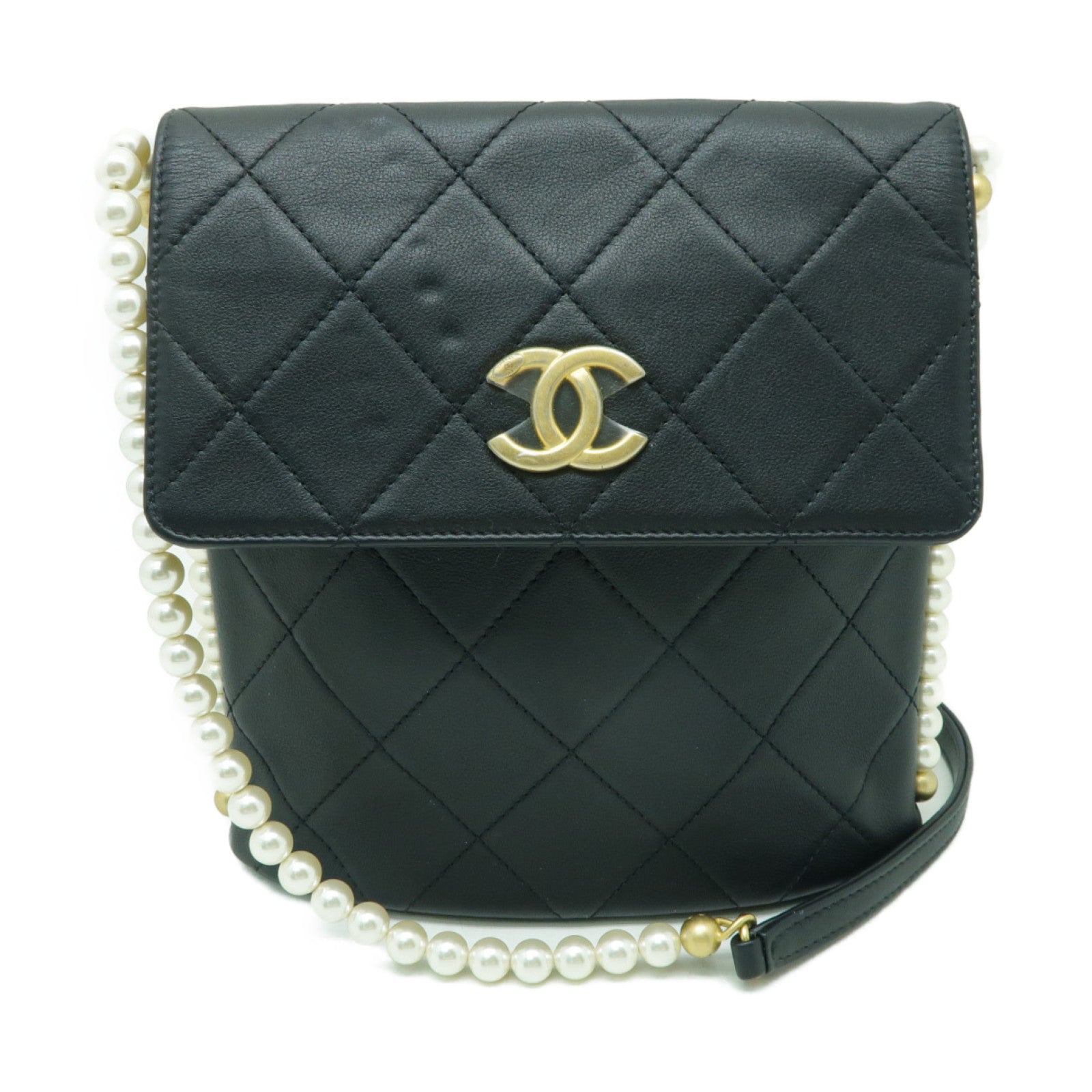 CHANEL 【激減優惠】菱格皮革Small Hobo金扣肩背袋黑色