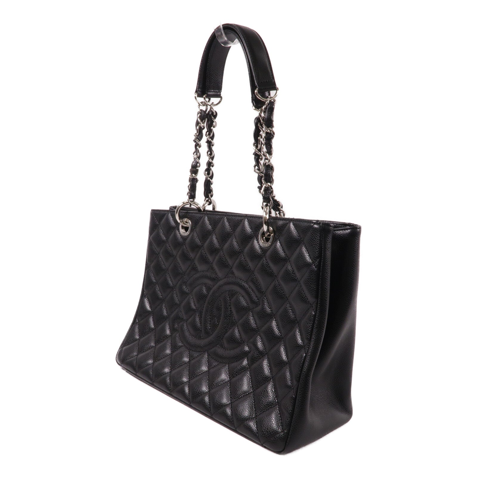 CHANEL 牛皮皮革GST Grand Shopping Tote Bag鏈帶肩背袋