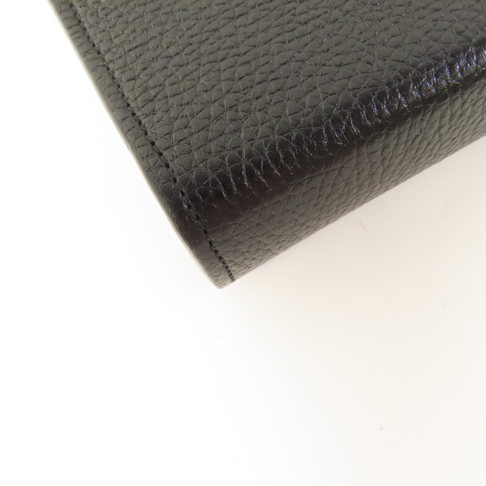 GUCCI GG GHW Chain Shoulder Bag Calfskin Leather Black