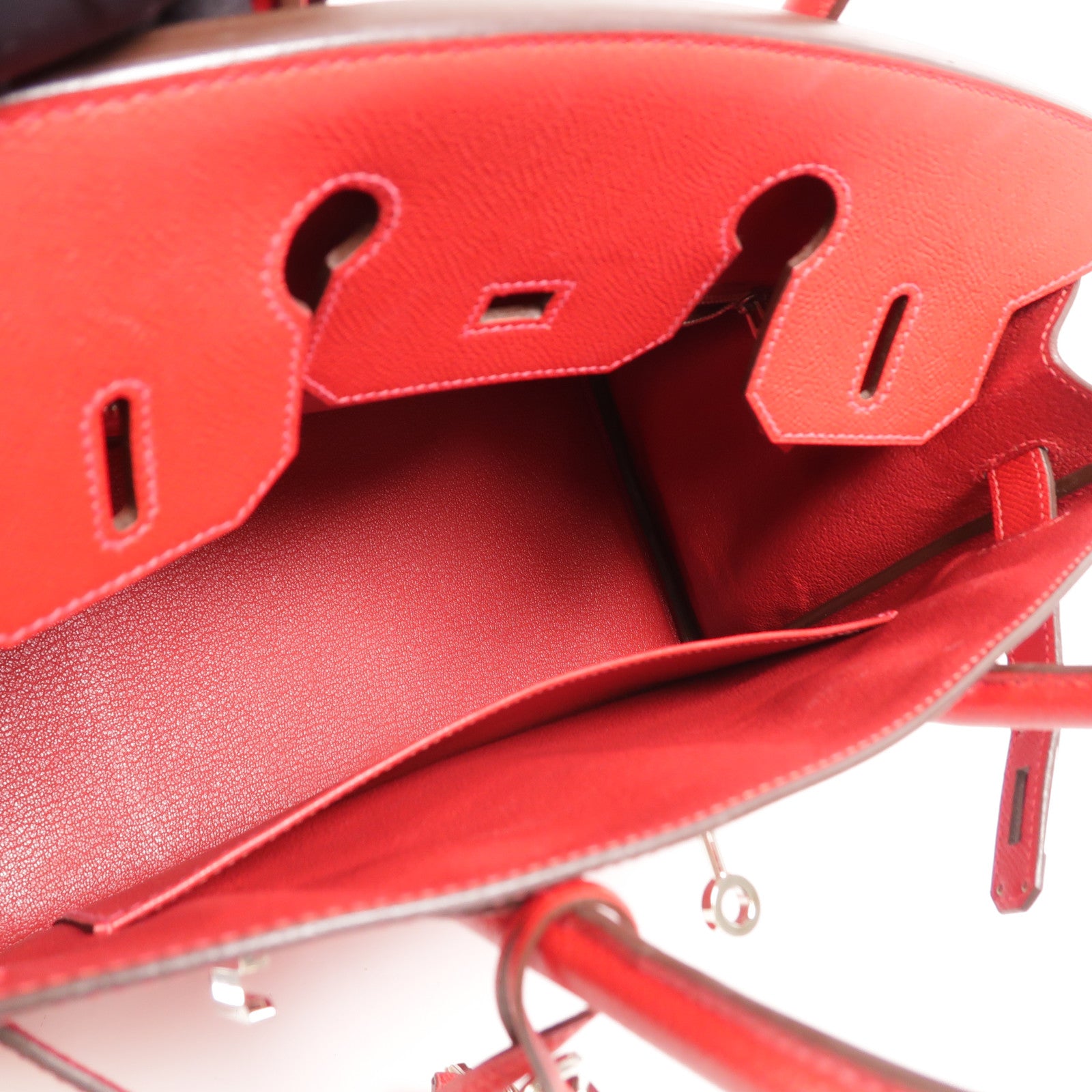 HERMES Epsom皮革Birkin 30手挽袋Rouge Casaque
