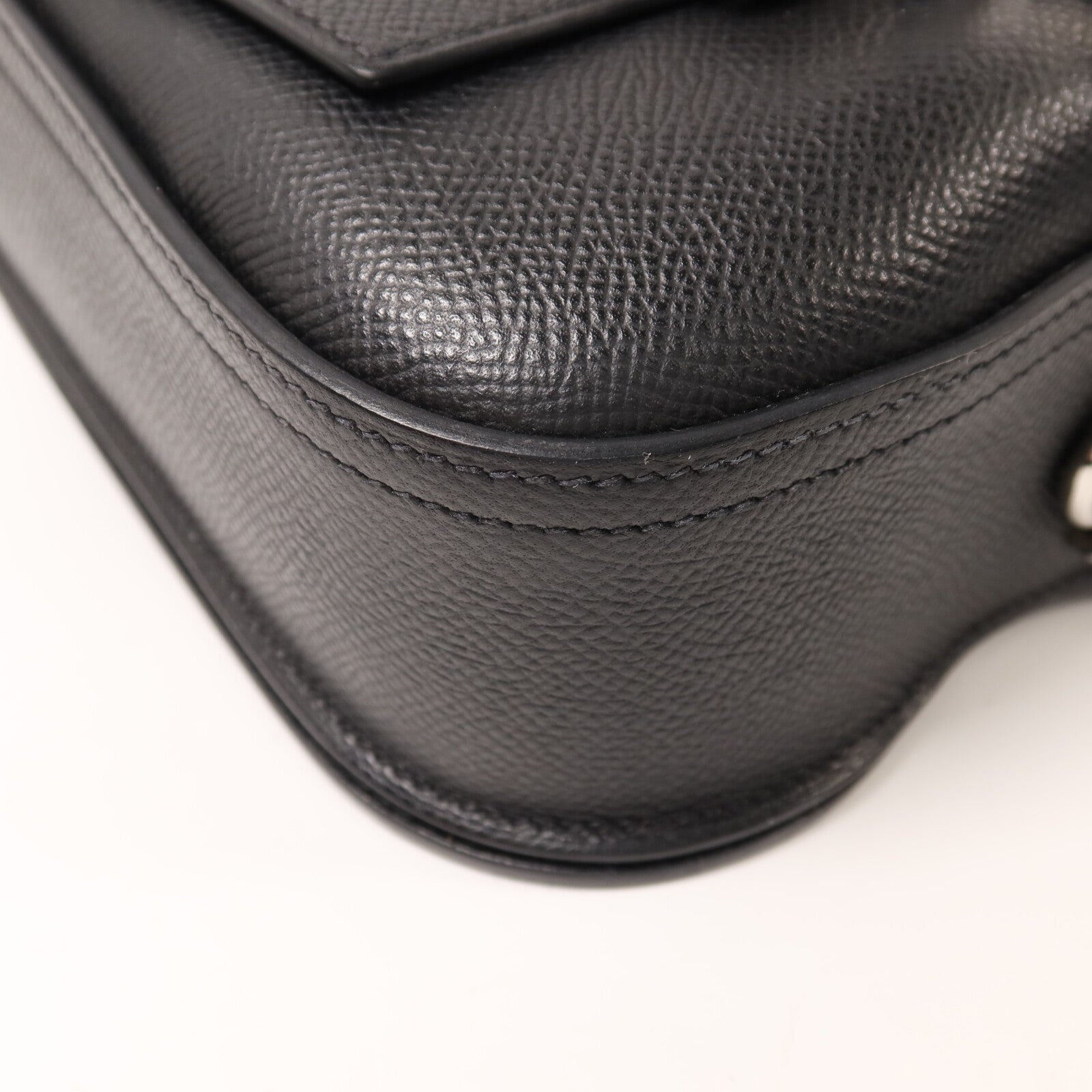 HERMES 【激減優惠】Epsom皮革Della Cavalleria Mini銀扣肩背袋Noir