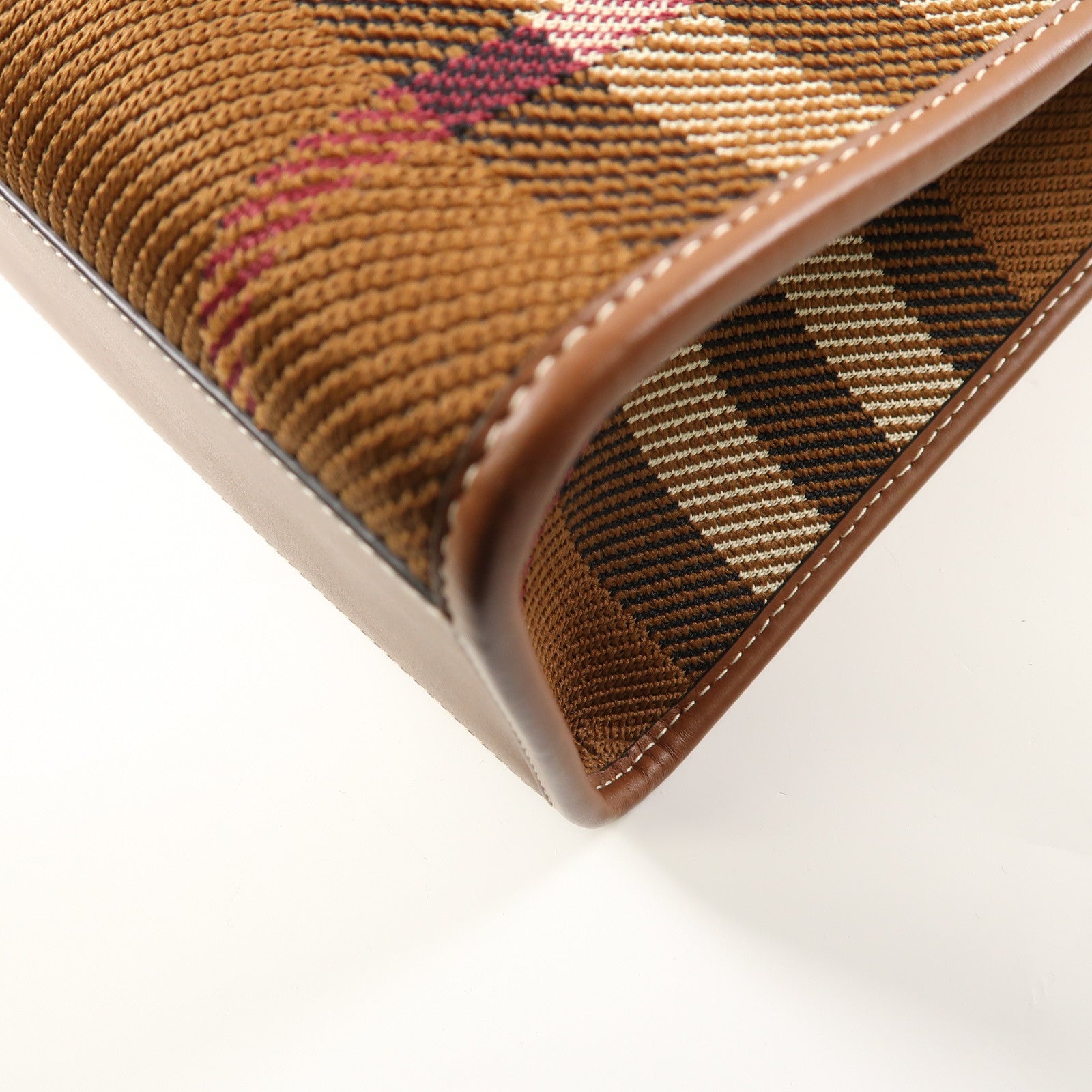 BURBERRY 帆布/皮革Shoulder Bag金扣肩背袋啡色