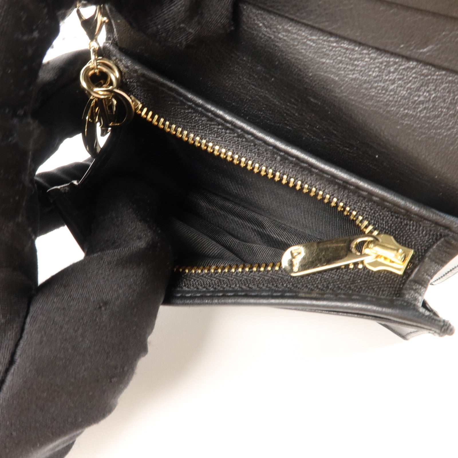 Dior 漆皮皮革Lady Dior Compact Wallet金扣錢包