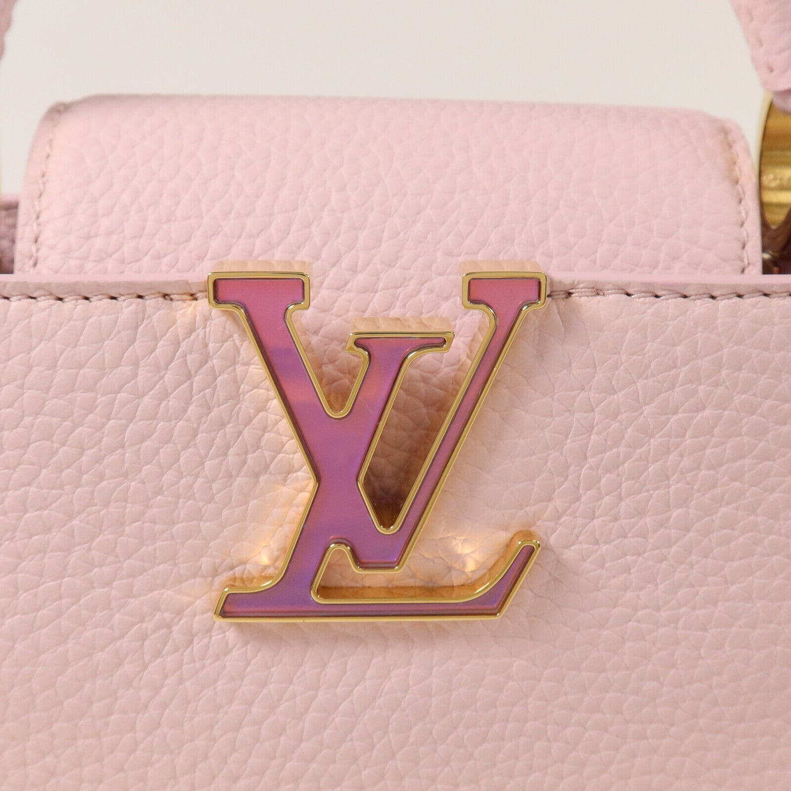 LOUIS VUITTON Taurillon Capucines Mini金扣手挽肩背兩用袋