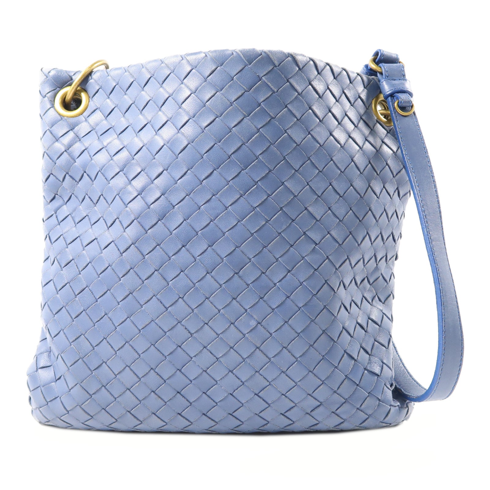 BOTTEGA VENETA 牛皮皮革Shoulder Bag金扣肩背袋藍色