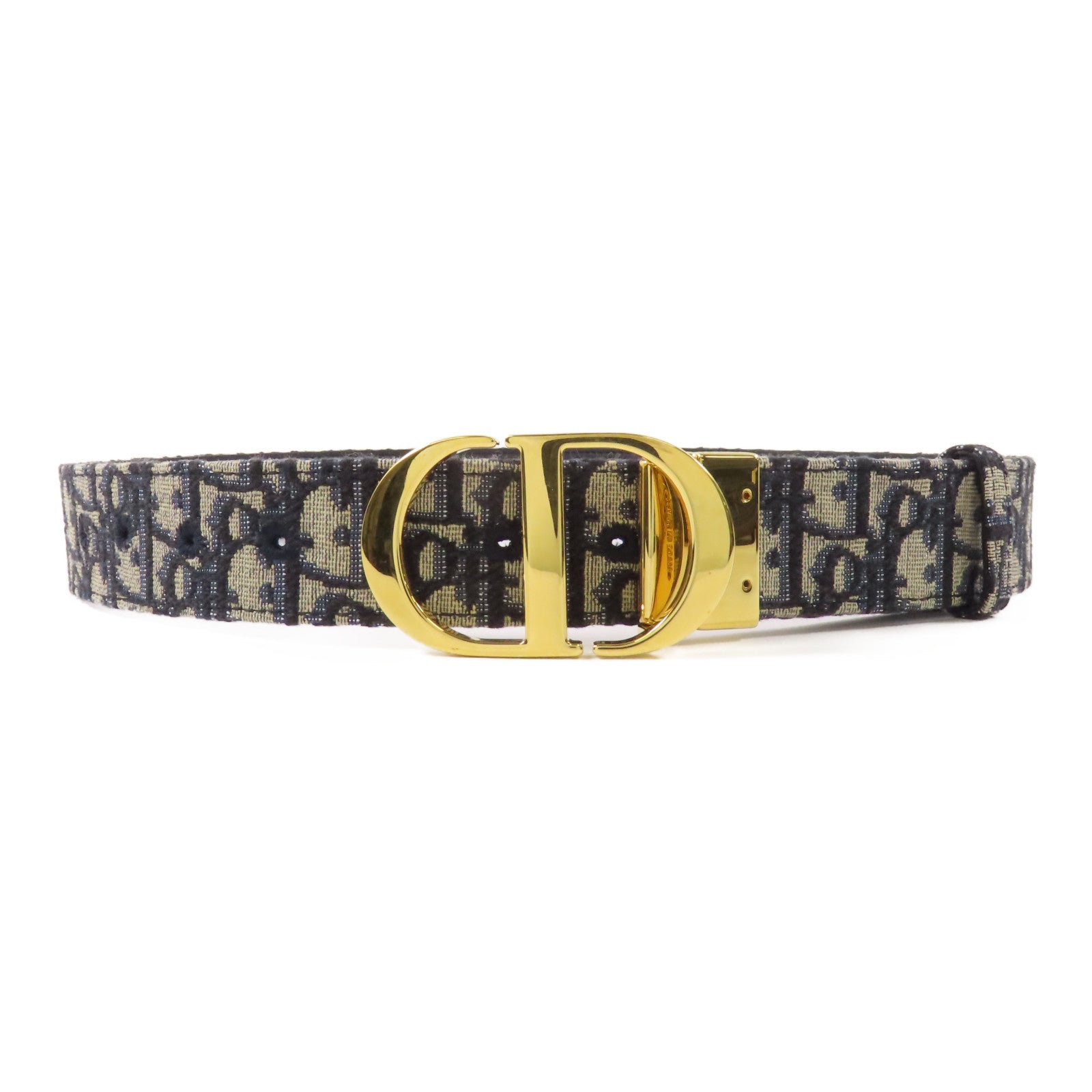 Dior 帆布Saddie Belt金扣皮帶