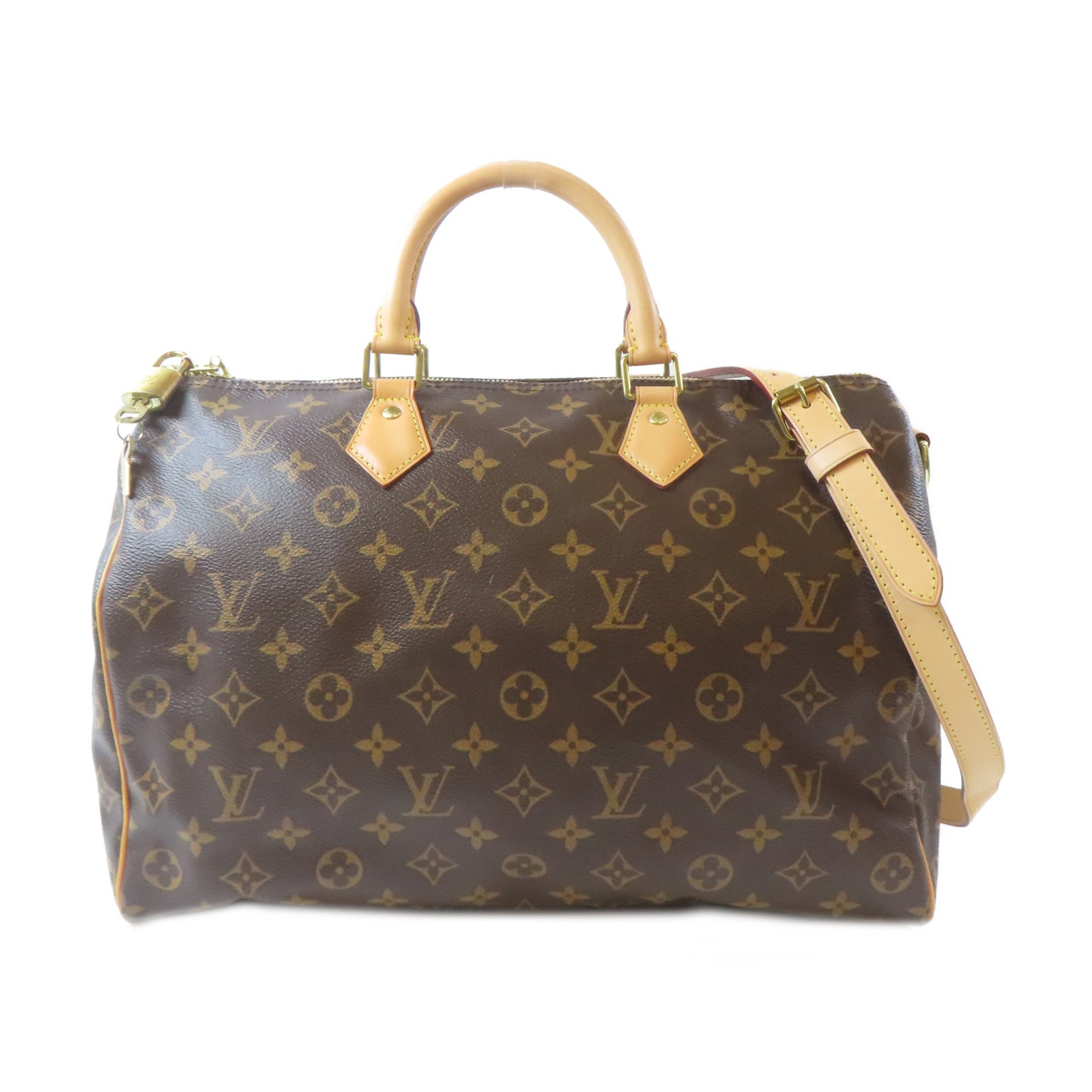 LOUIS VUITTON Monogram Speedy Bandouliere 35金扣手挽肩背兩用袋啡色