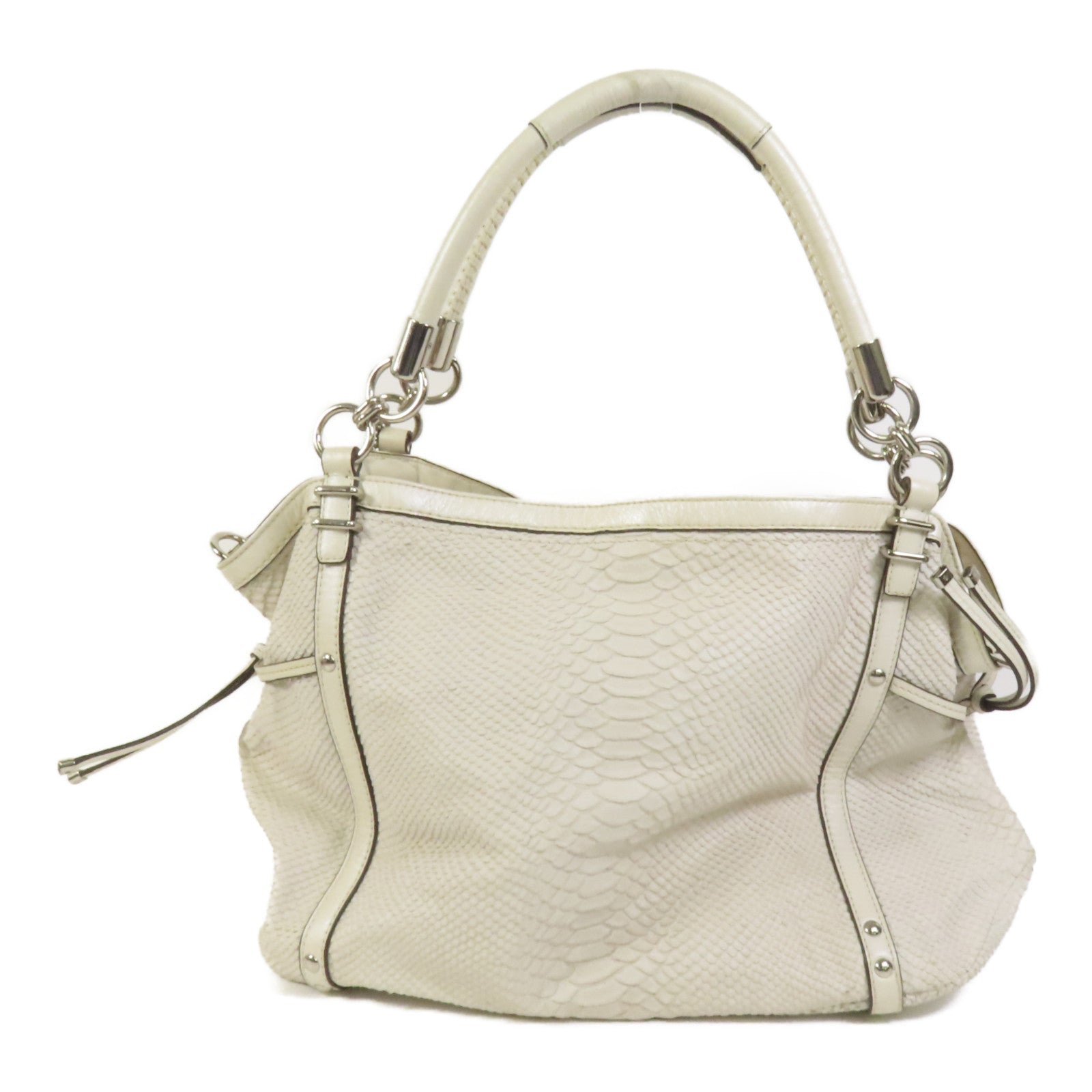 COACH 牛皮皮革2way Shoulder Bag銀扣手挽肩背兩用袋