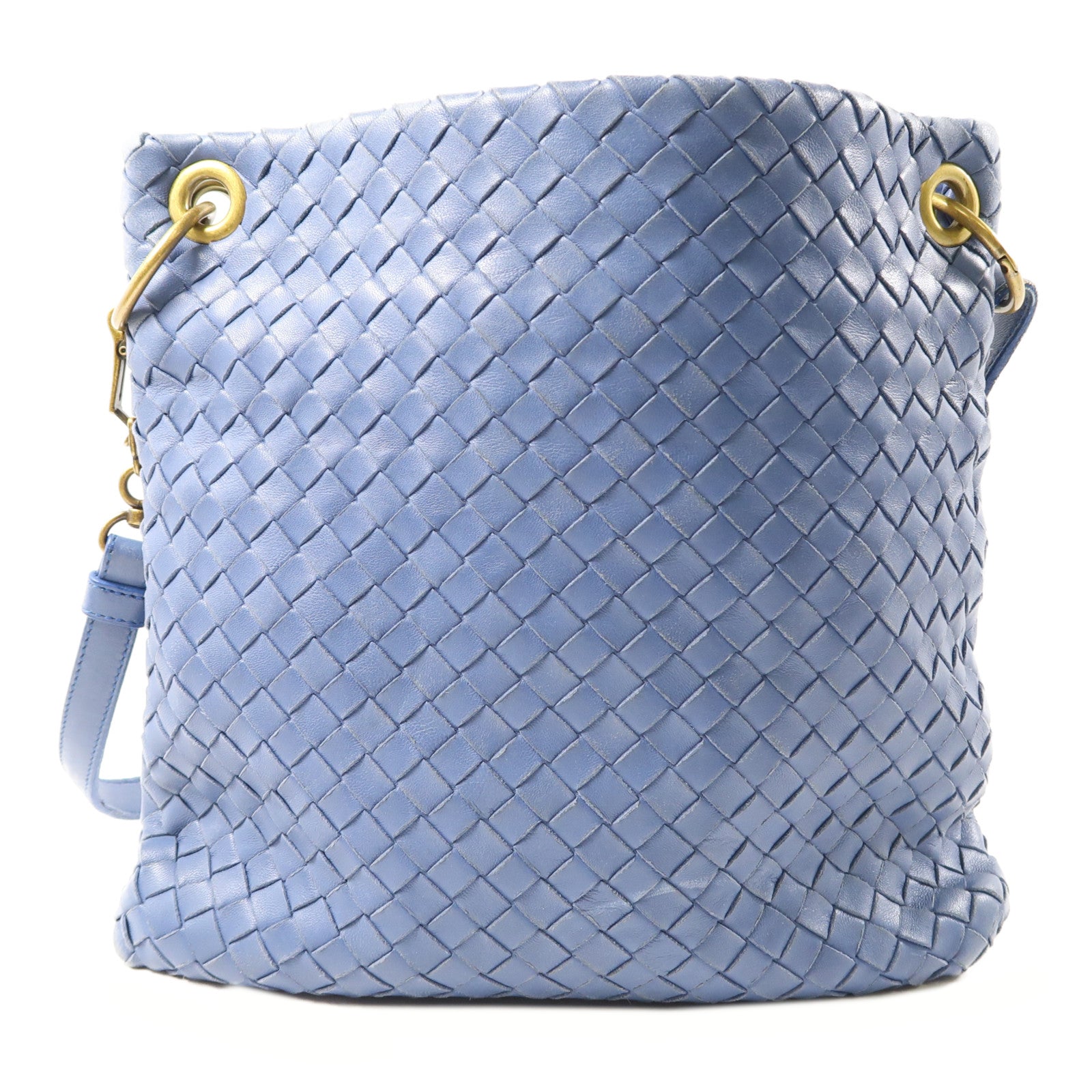 BOTTEGA VENETA 牛皮皮革Shoulder Bag金扣肩背袋藍色