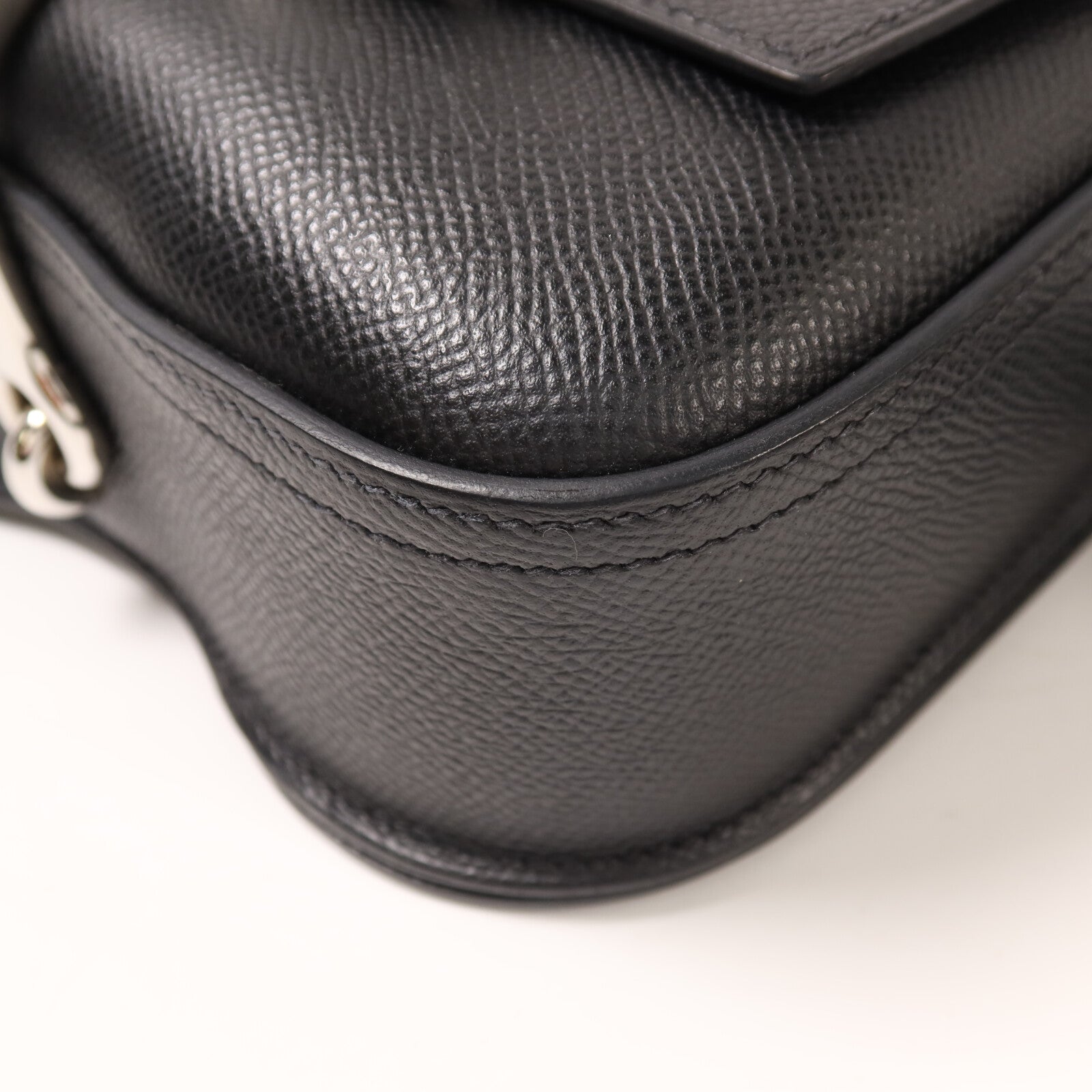 HERMES 【激減優惠】Epsom皮革Della Cavalleria Mini銀扣肩背袋Noir