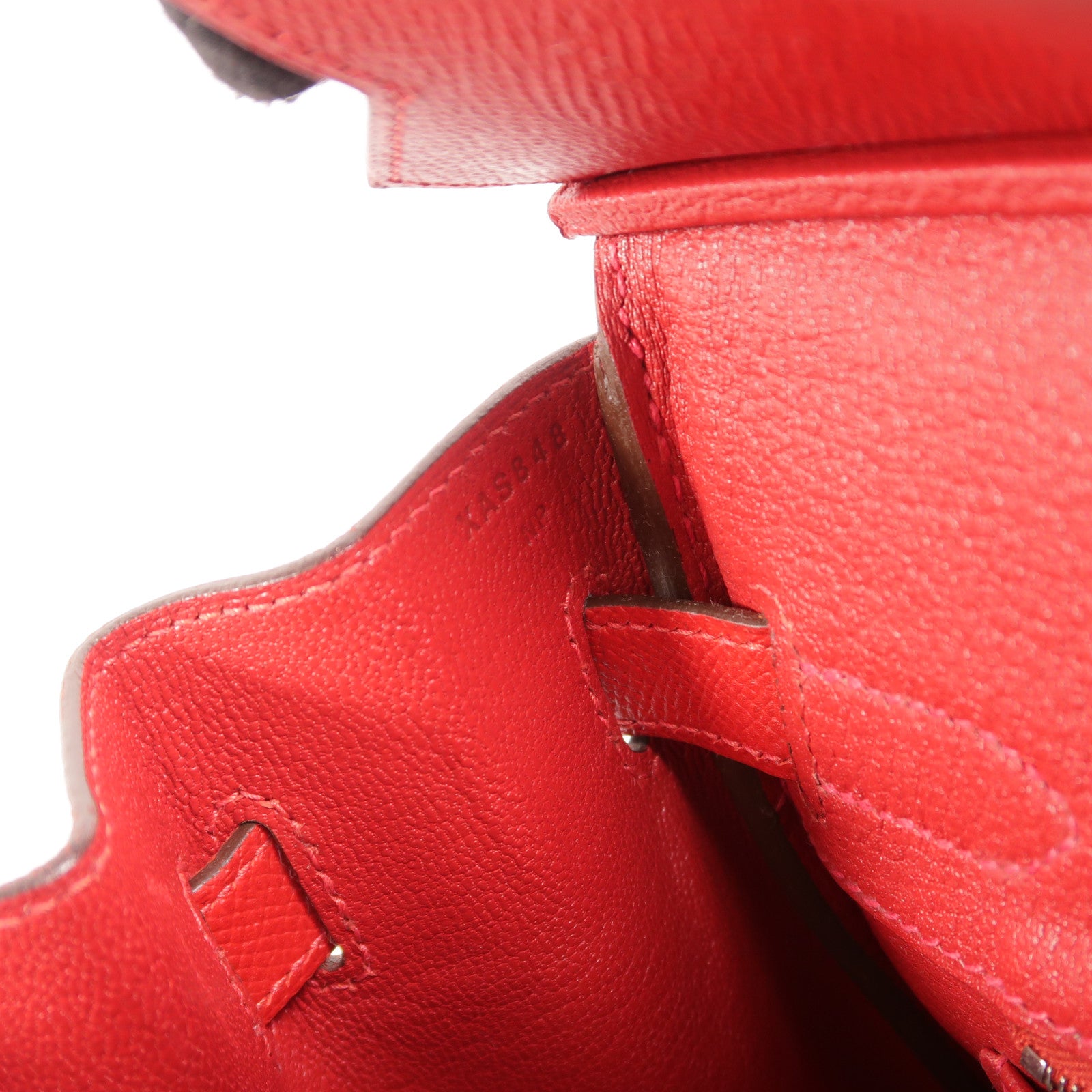 HERMES Epsom皮革Birkin 30手挽袋Rouge Casaque
