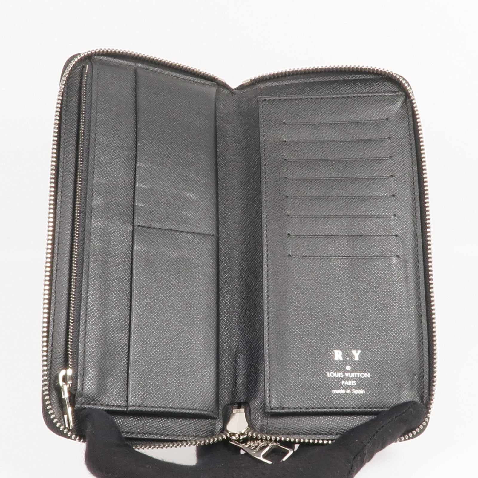 LOUIS VUITTON Damier Graphite Zippy Wallet Vertical銀扣長錢包