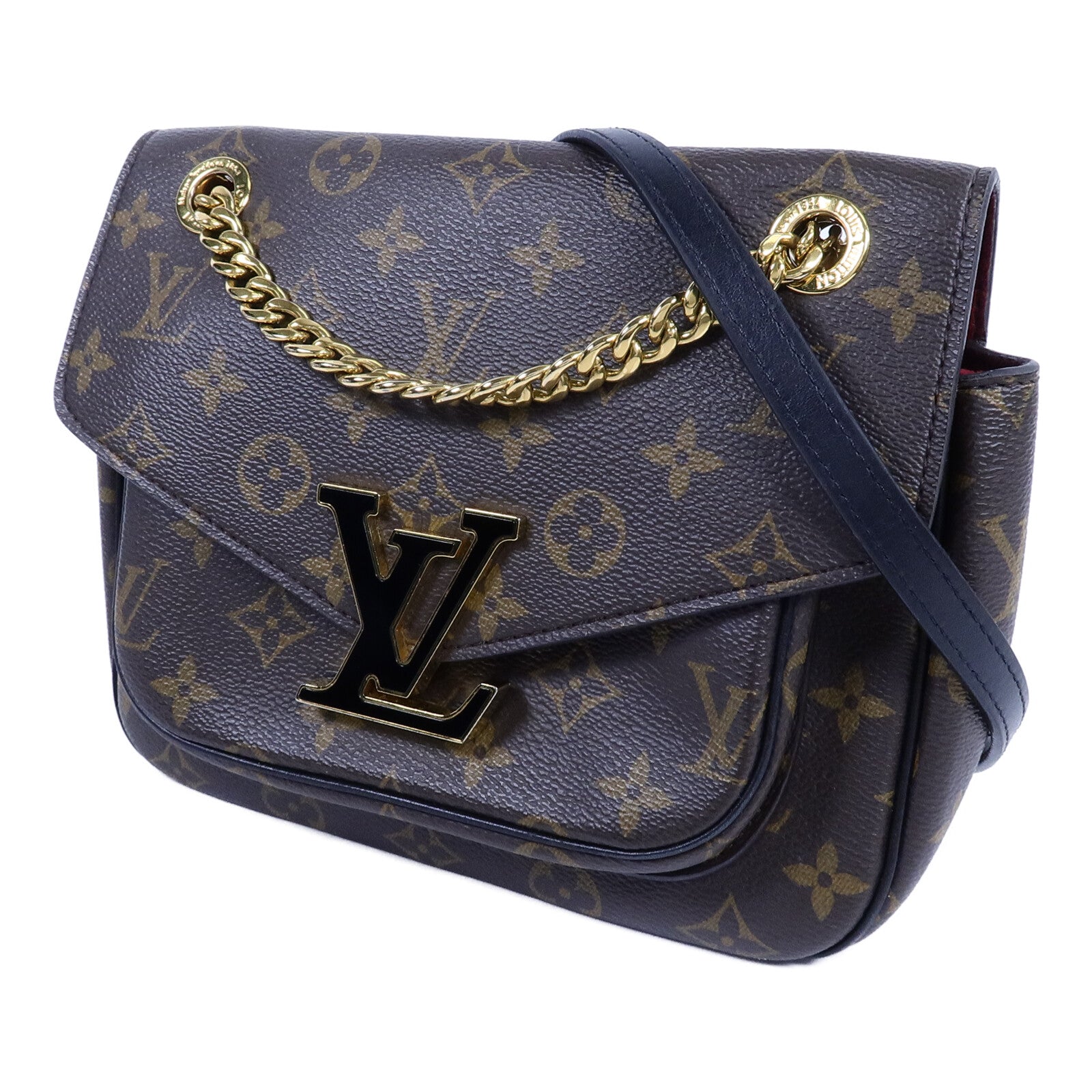 LOUIS VUITTON Monogram Passy金扣肩背袋棕色