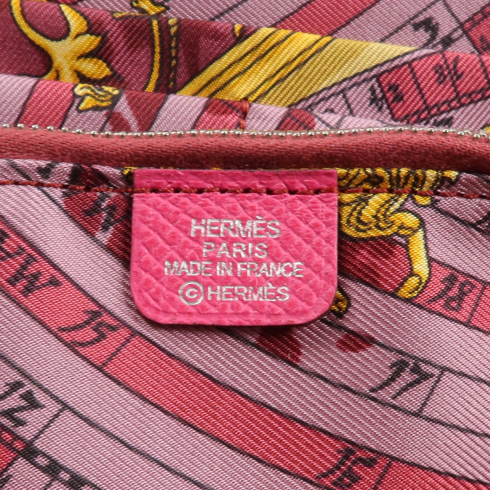 HERMES 【激減優惠】Epsom皮革Silk In Long Wallet長錢包Rose Tyrien