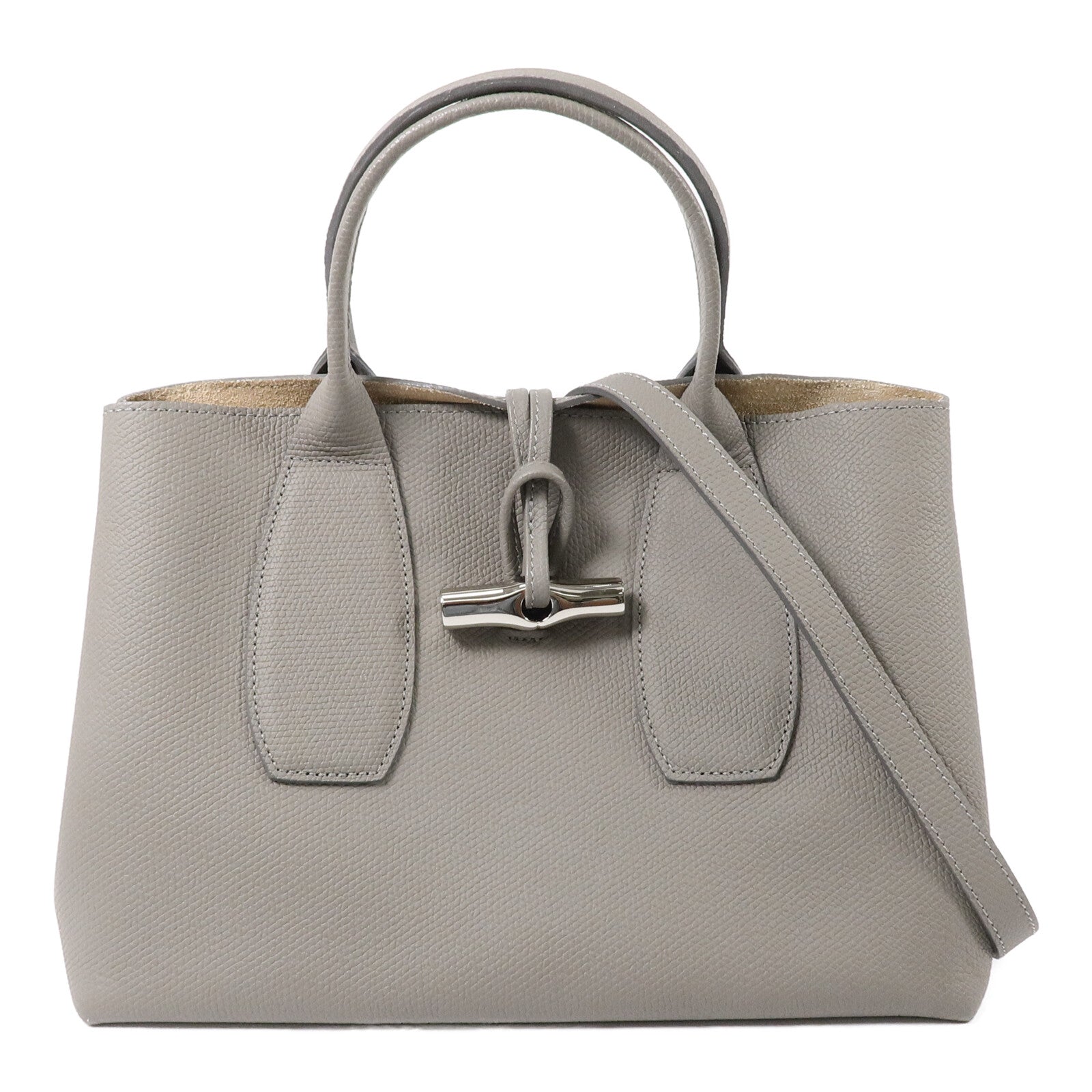 Longchamp 牛皮皮革Roseau M Handbag手挽肩背兩用袋