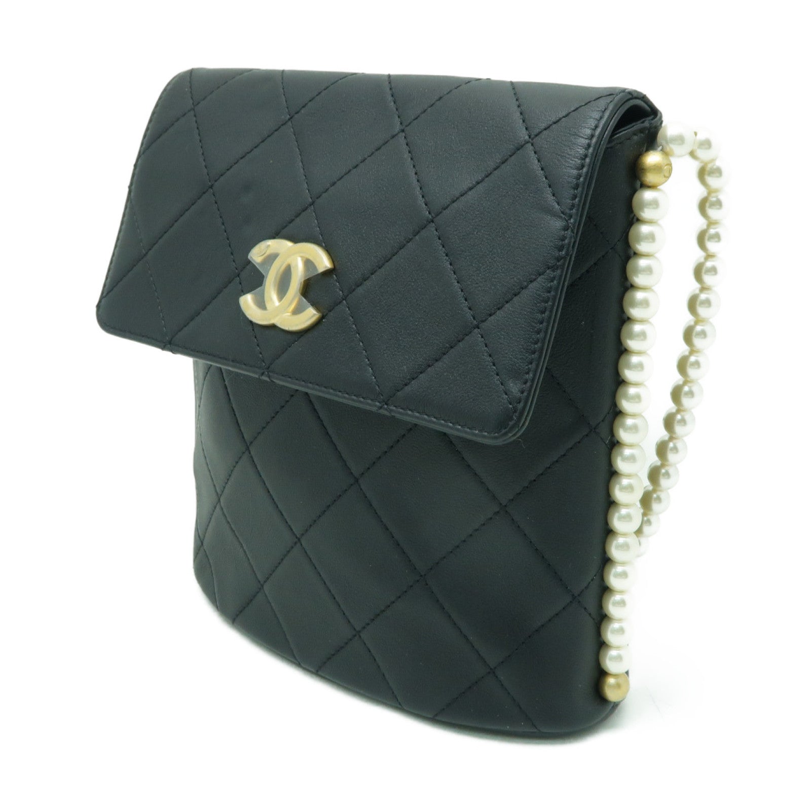 CHANEL 【激減優惠】菱格皮革Small Hobo金扣肩背袋黑色