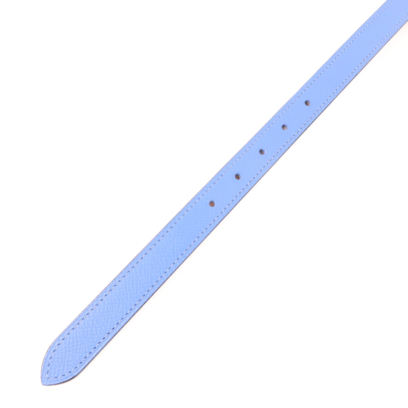 HERMES PHW Etriviere Leather Belt Epsom Leather Bleu Tempete