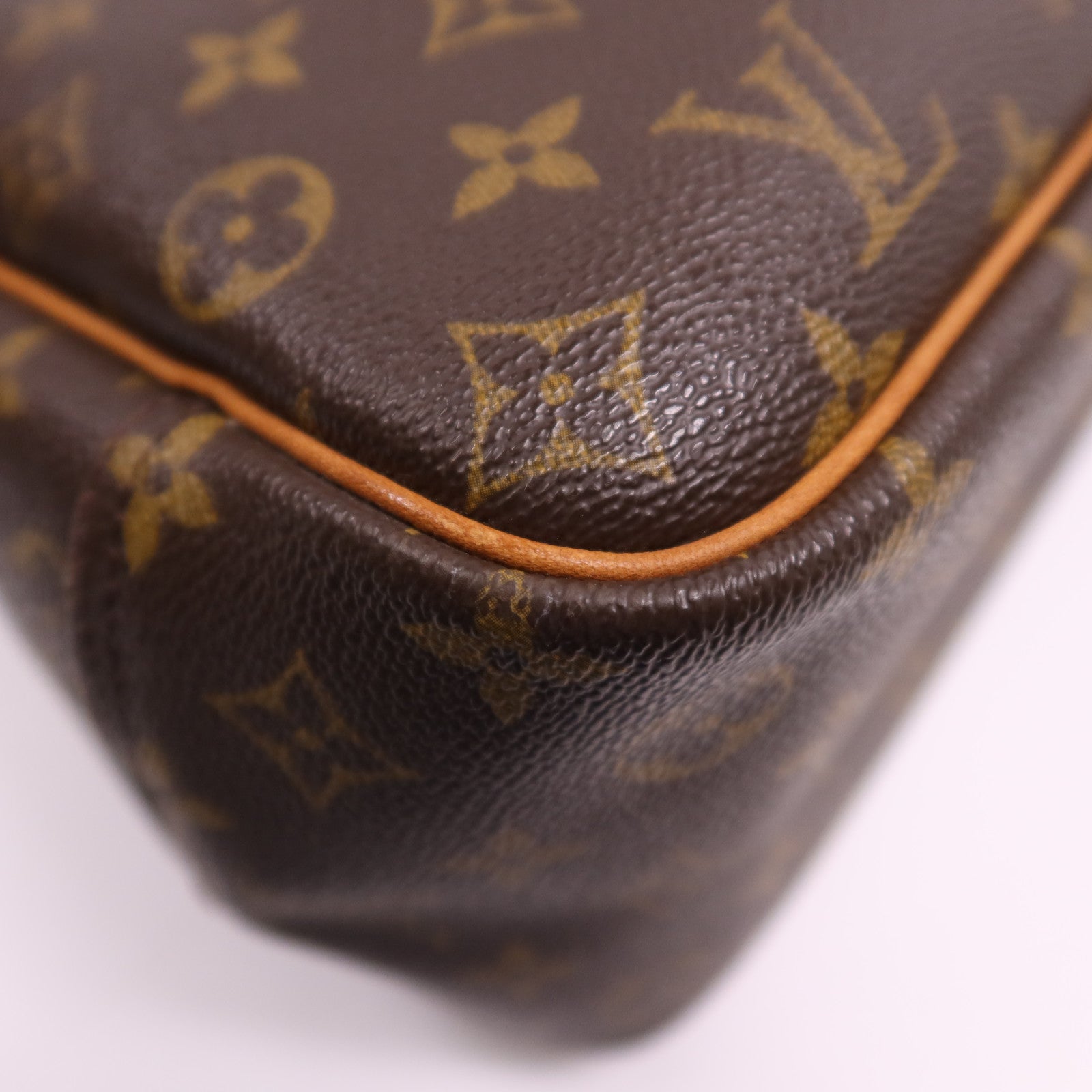 LOUIS VUITTON Monogram Deauville金扣手挽袋棕色