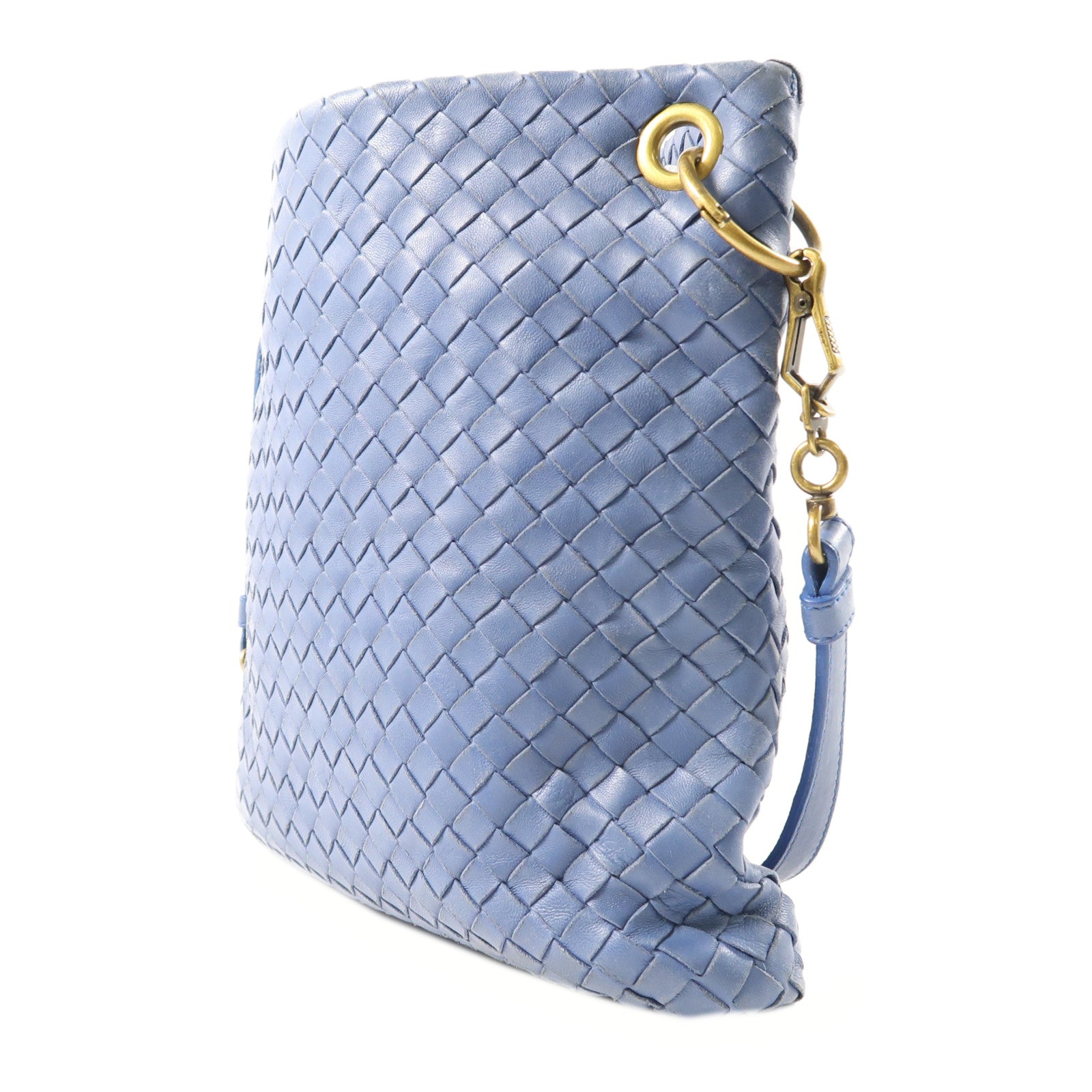 BOTTEGA VENETA 牛皮皮革Shoulder Bag金扣肩背袋藍色