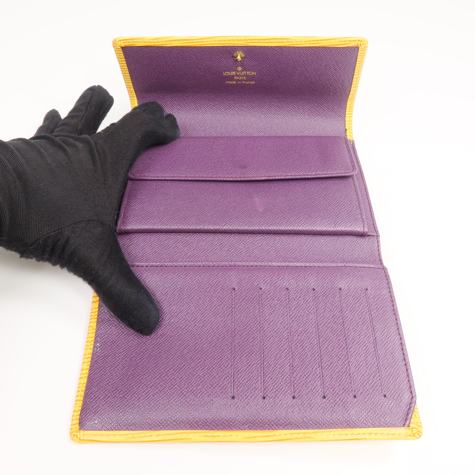 LOUIS VUITTON Epi Porte Tresor Etui Papier Wallet金扣錢包