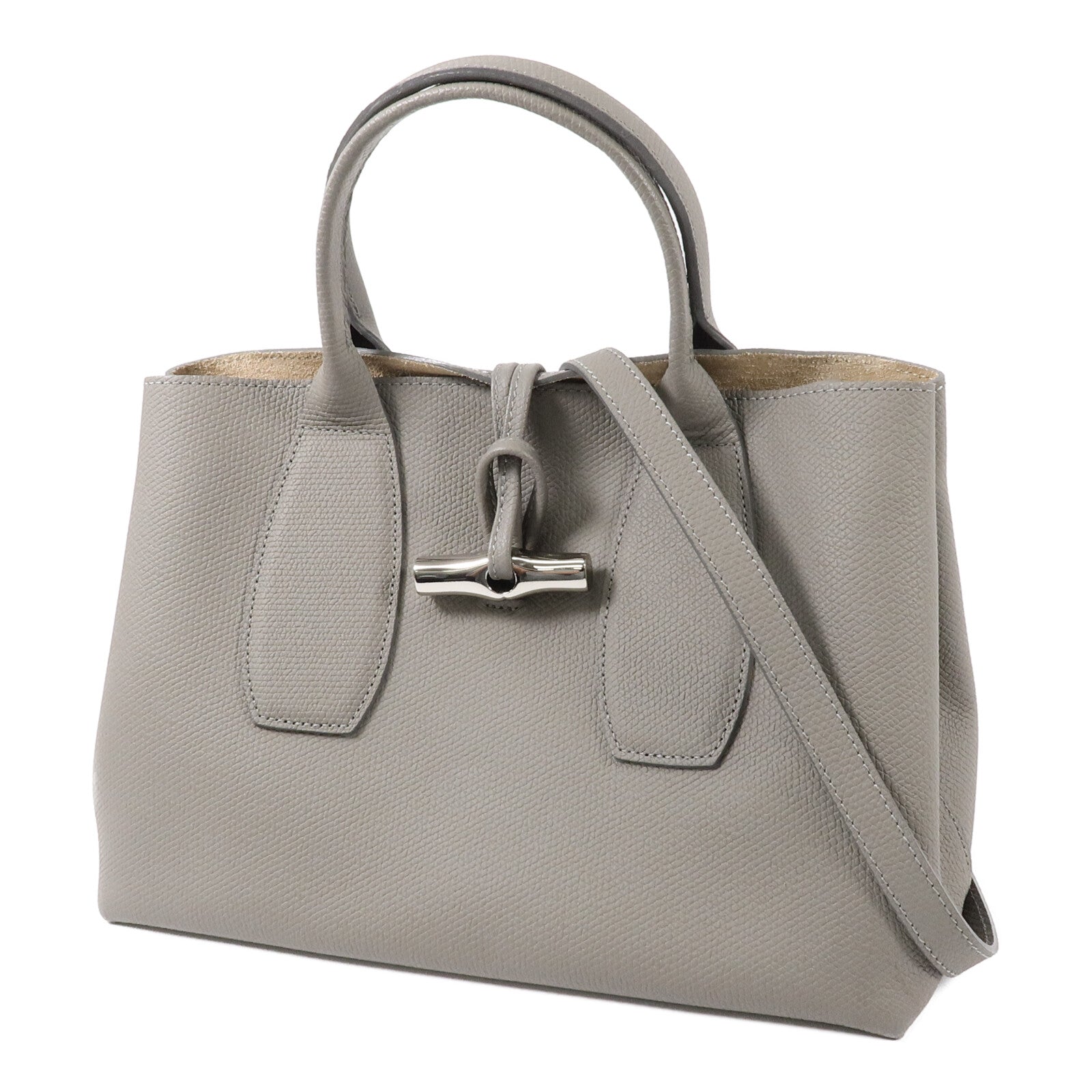 Longchamp 牛皮皮革Roseau M Handbag手挽肩背兩用袋