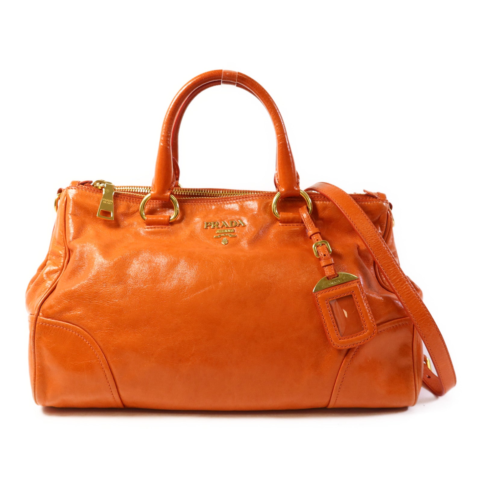 PRADA 牛皮皮革2 Way Shoulder Bag金扣手挽肩背兩用袋