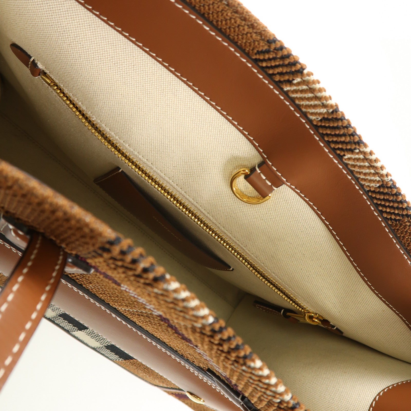 BURBERRY 帆布/皮革Shoulder Bag金扣肩背袋啡色