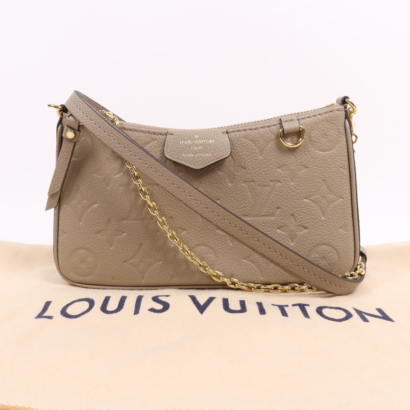 LOUIS VUITTON Monogram Empreinte Easy Pouch On Strap金扣肩背袋