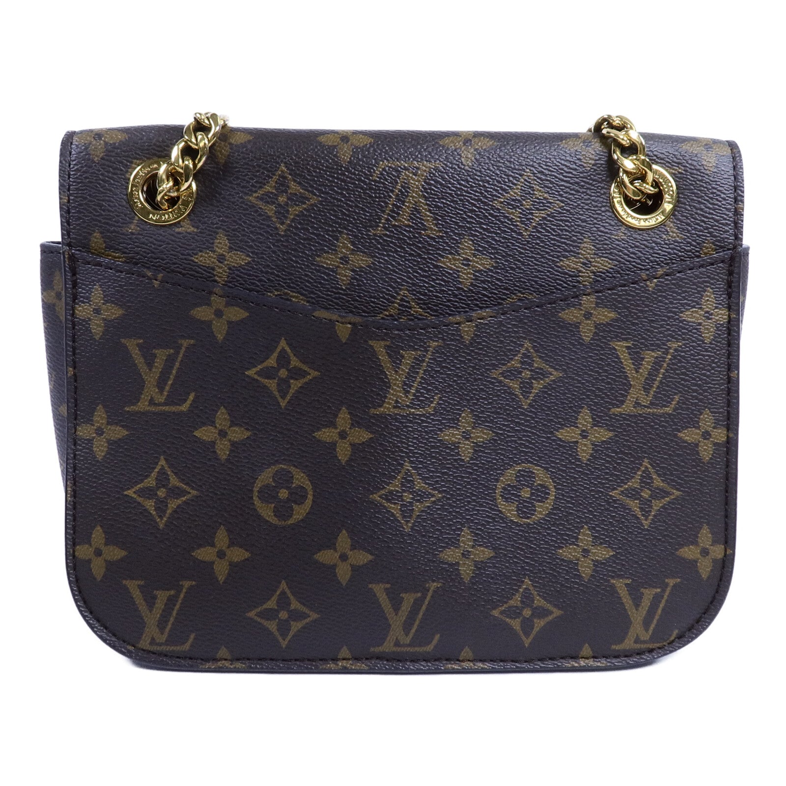 LOUIS VUITTON Monogram Passy金扣肩背袋棕色