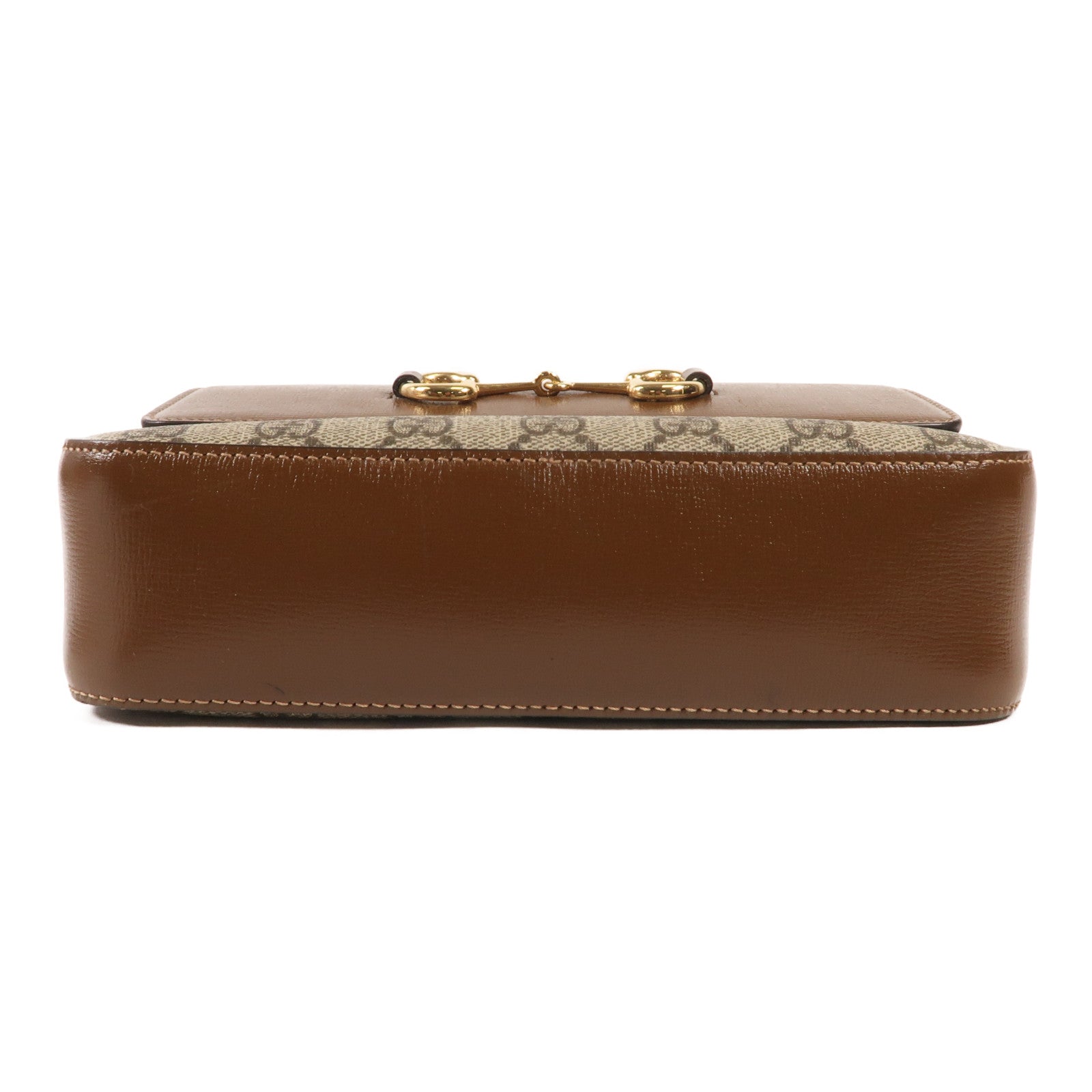 GUCCI 塗層帆布Horsebit 1955金扣肩背袋