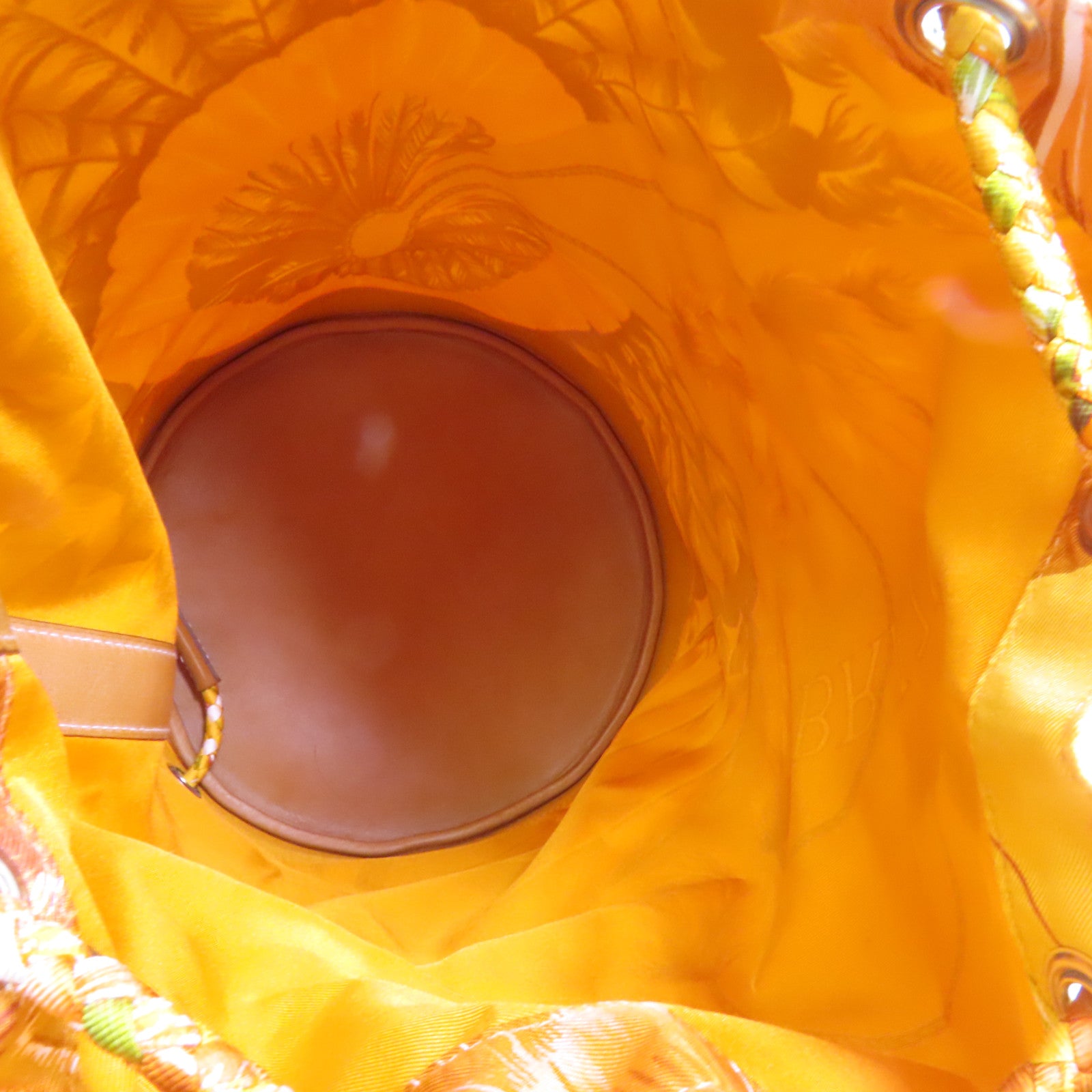 HERMES 絲質Soie Cool 22銀扣肩背袋Orange