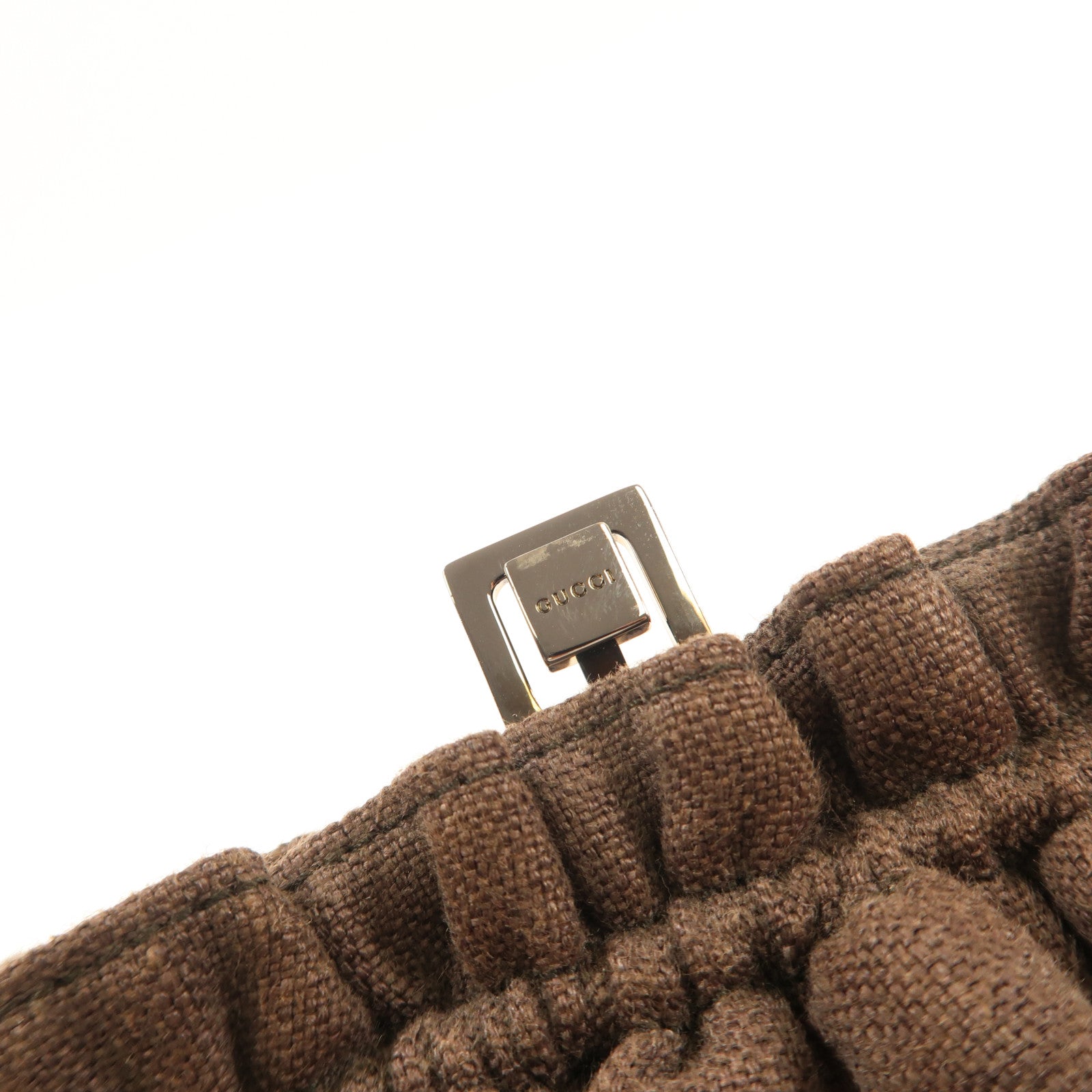 GUCCI 帆布Chain Shoulder銀扣鏈帶肩背袋