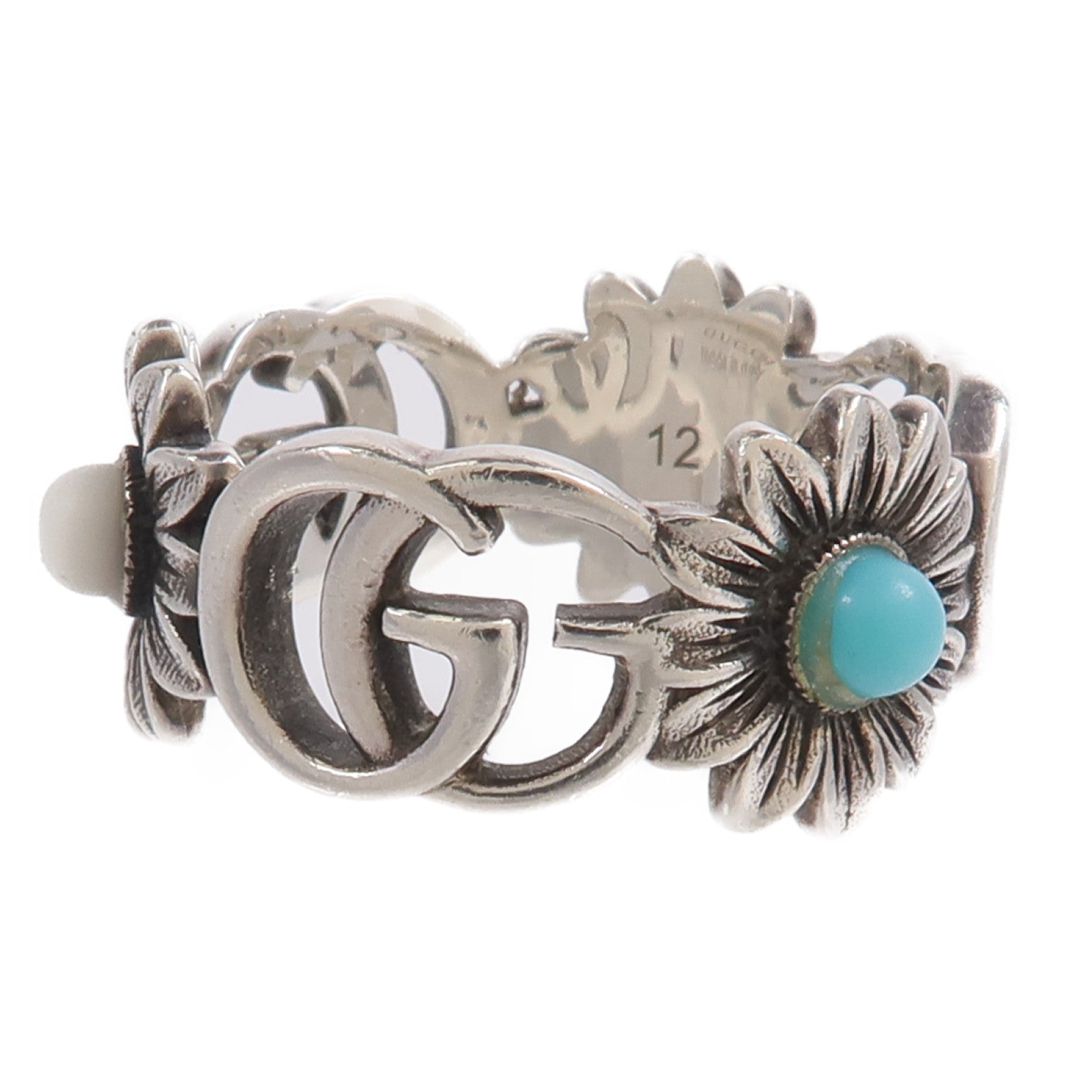 GUCCI 925純銀GG Marmont Mother of Pearl Ring戒指