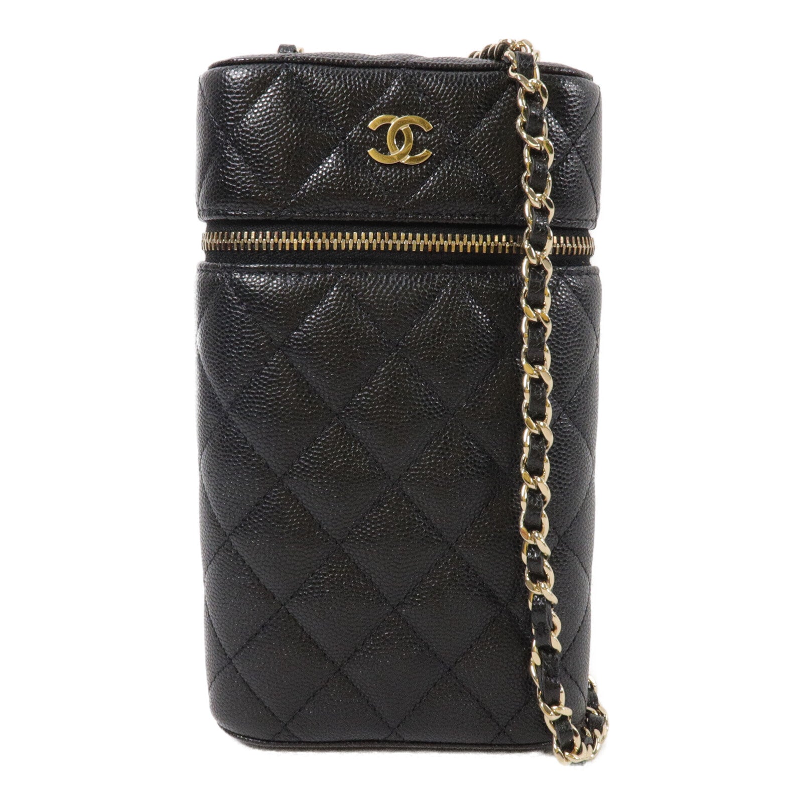 CHANEL 牛皮皮革Phone Bag鏈帶肩背袋
