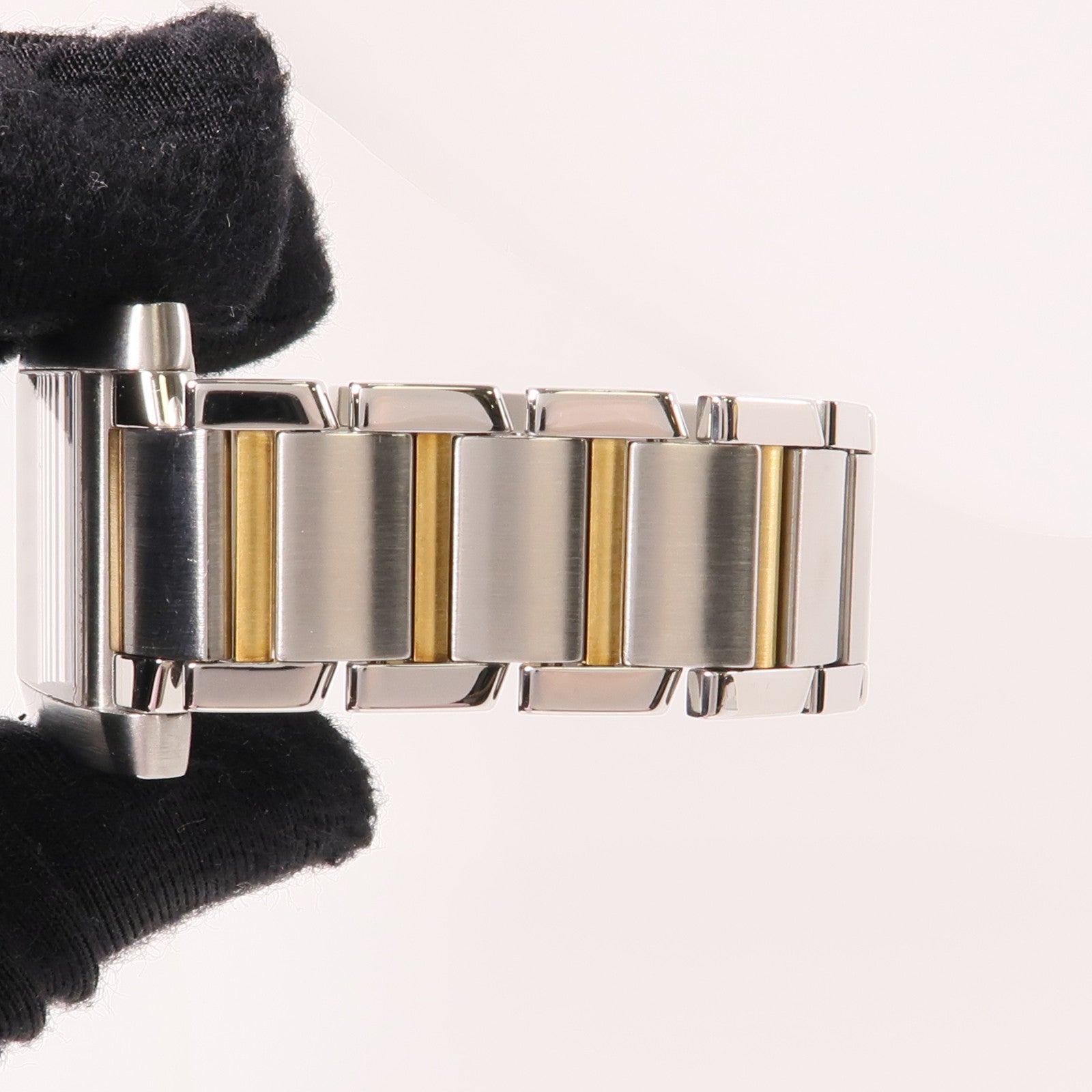 CARTIER Tank Francaise LM 18K黃金/不鏽鋼手錶自動機芯米色